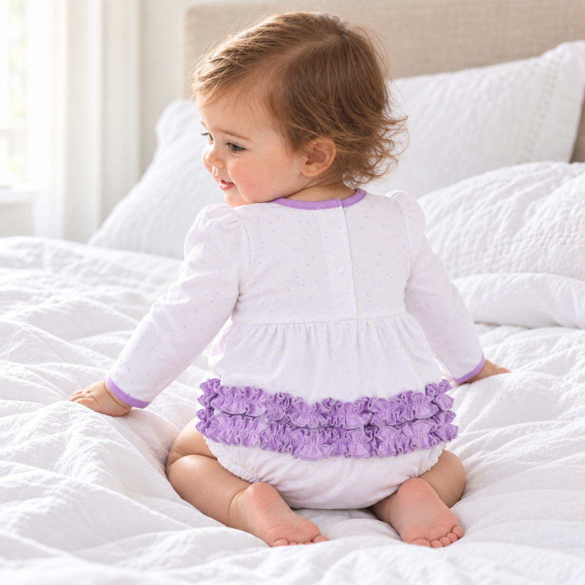 Bayou Pals Ruffle Long Sleeve Girl Bubble