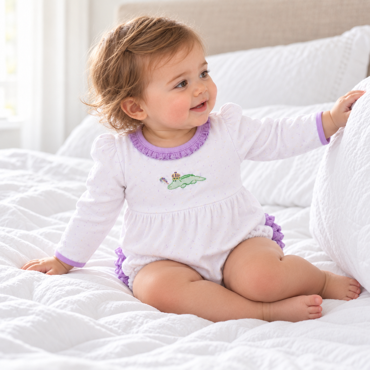 Bayou Pals Ruffle Long Sleeve Girl Bubble