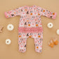 Halloween Hounds Ruffle Zip Footie - Dusty Rose Luna And Arlo Girl