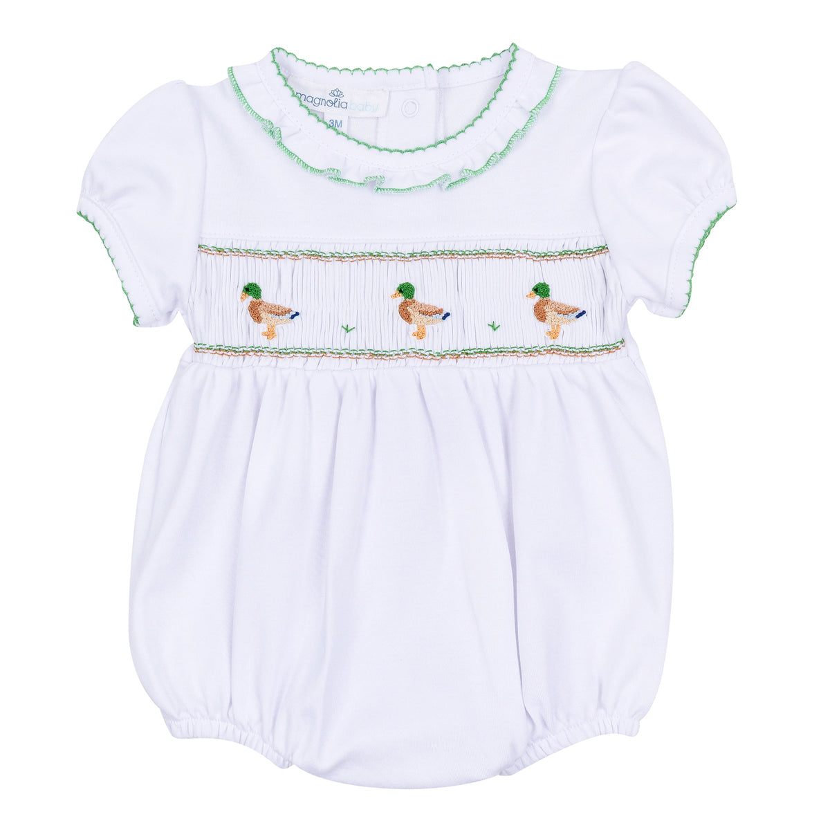 Mallard Moments Smocked Girl Bubble - Magnolia Baby Unisex