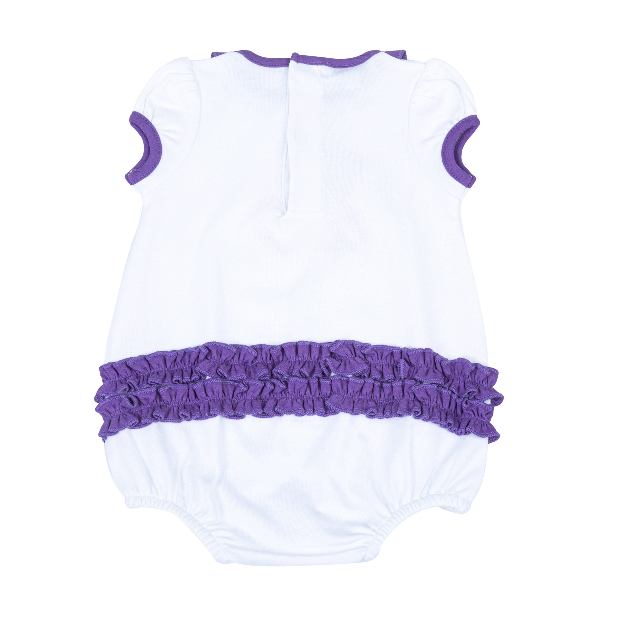 Tiger Pride Applique Ruffle Bubble - Purple