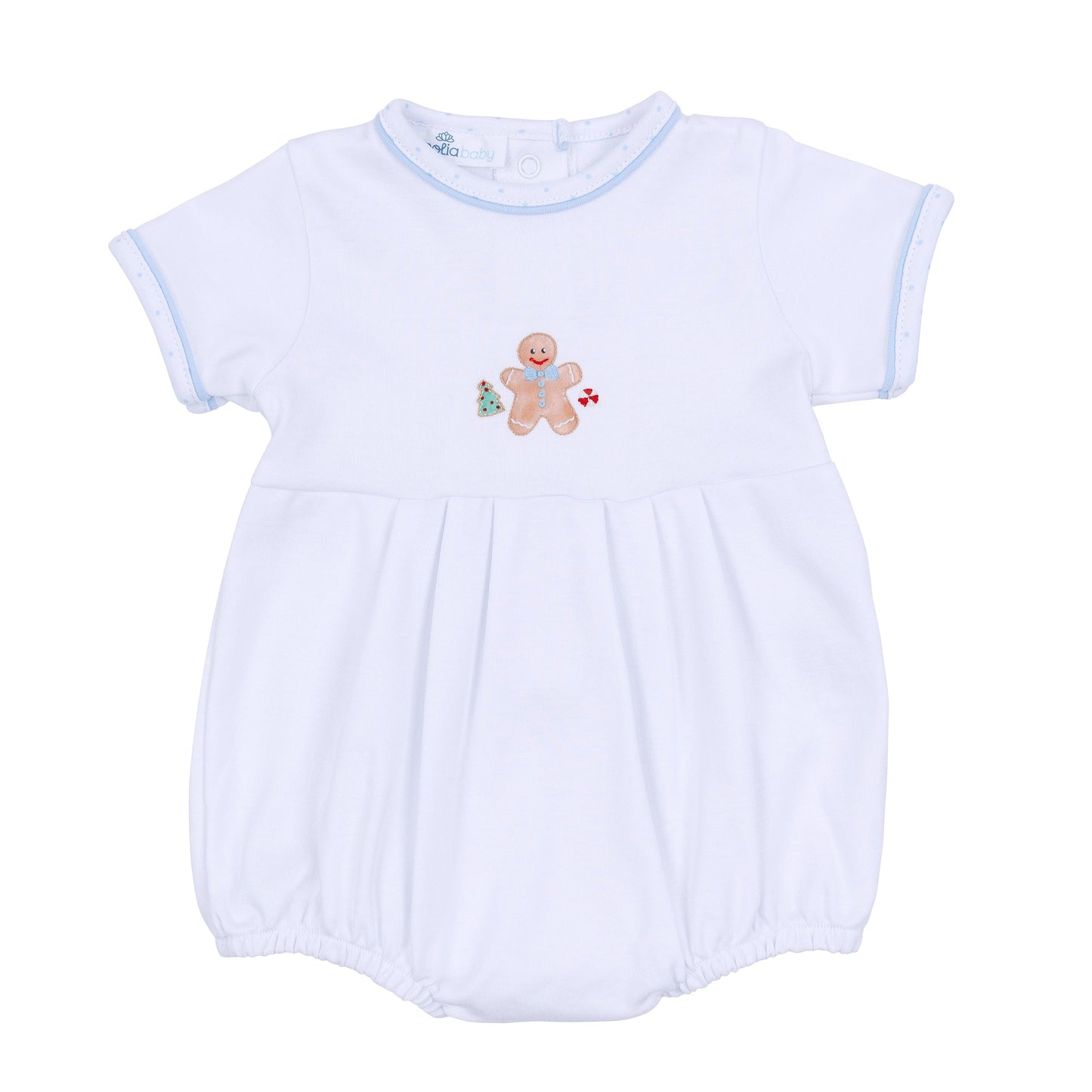 Frosted Wonderland Embroidered Short Sleeve Bubble - Light Blue - Magnolia Baby Boy