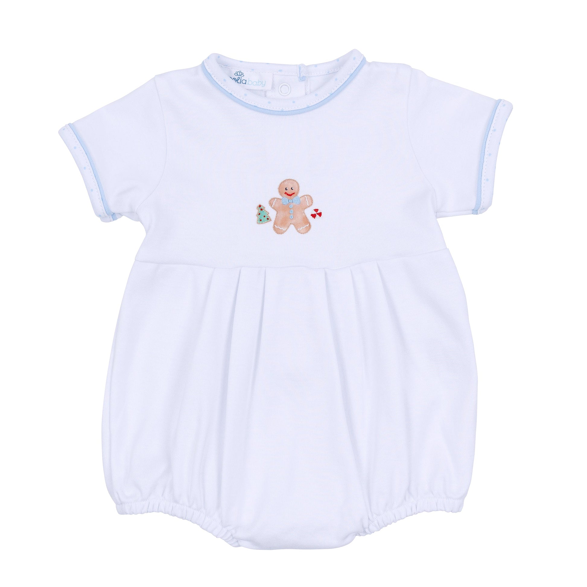 Frosted Wonderland Embroidered Short Sleeve Bubble - Light Blue - Magnolia Baby Boy