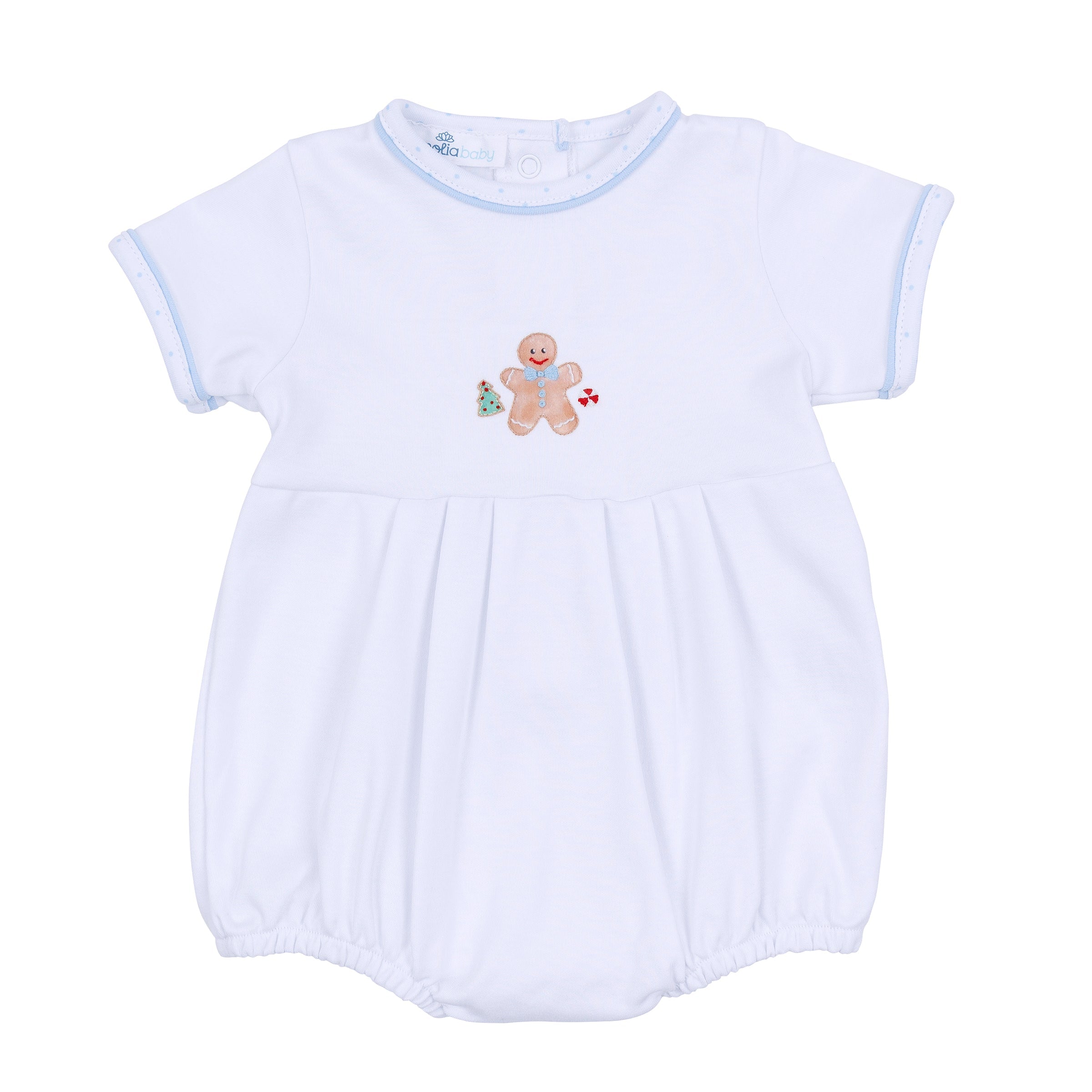 Frosted Wonderland Embroidered Short Sleeve Bubble - Light Blue - Magnolia Baby Boy