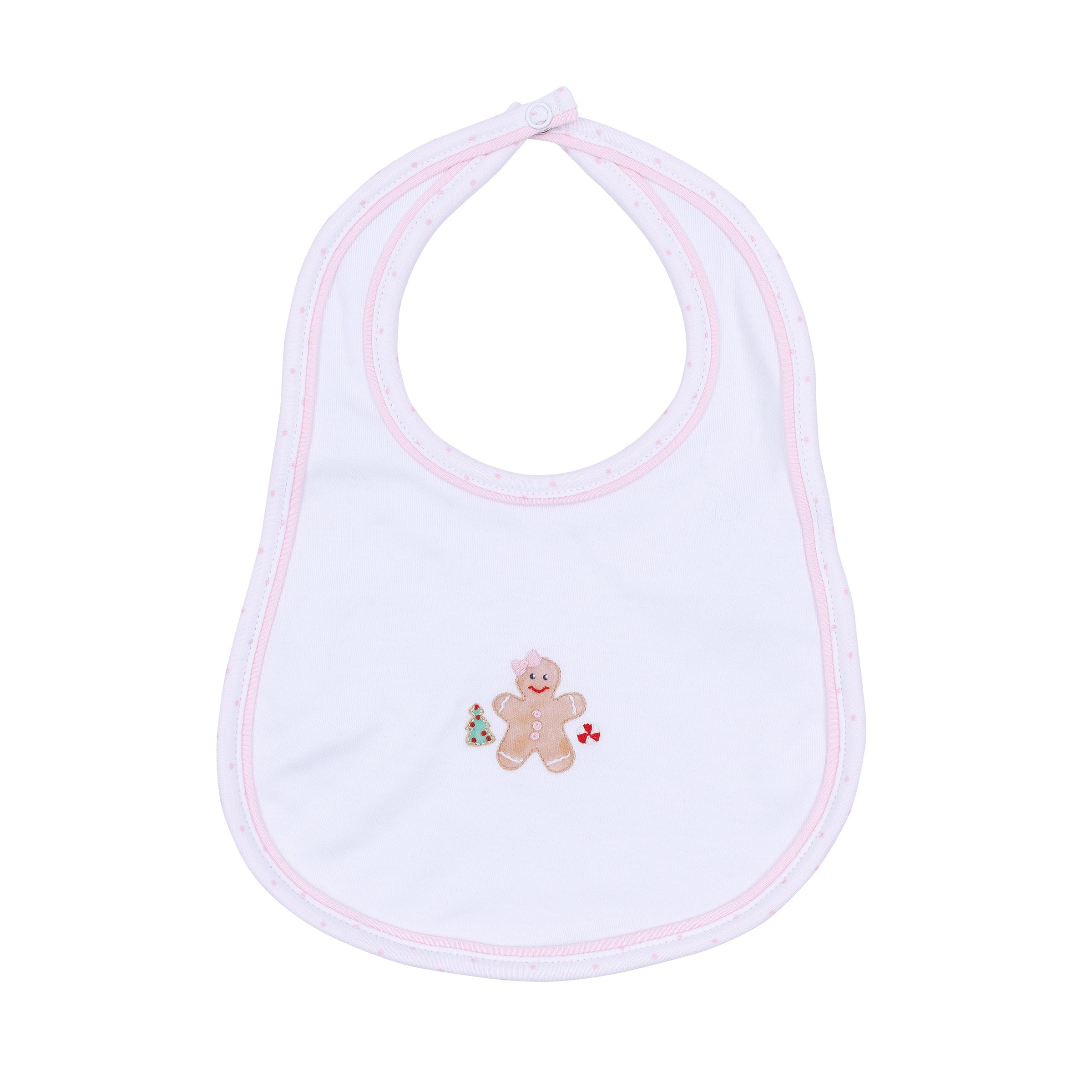 Frosted Wonderland Embroidered Bib - Pink - Magnolia Baby Girl
