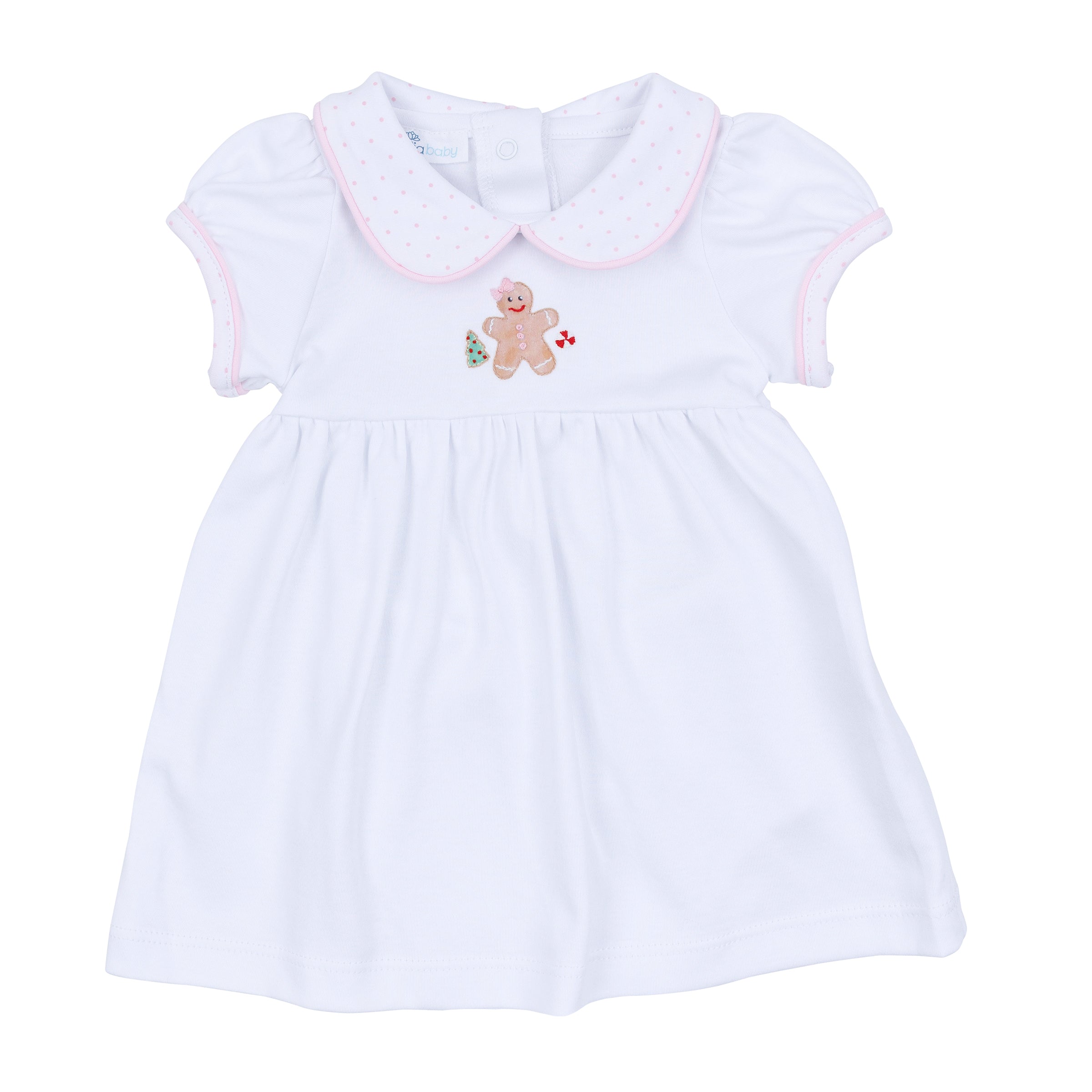 Frosted Wonderland Collared Short Sleeve Dress - Pink - Magnolia Baby Girl