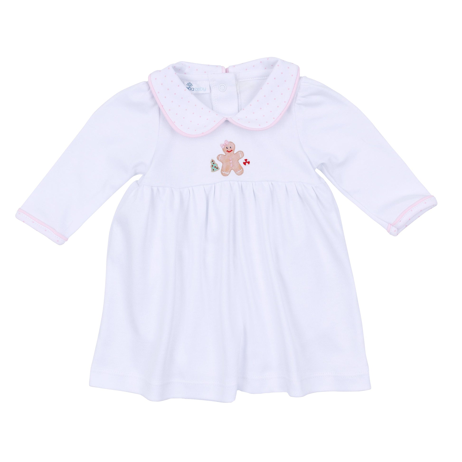Frosted Wonderland Collared Long Sleeve Dress - Pink - Magnolia Baby Girl