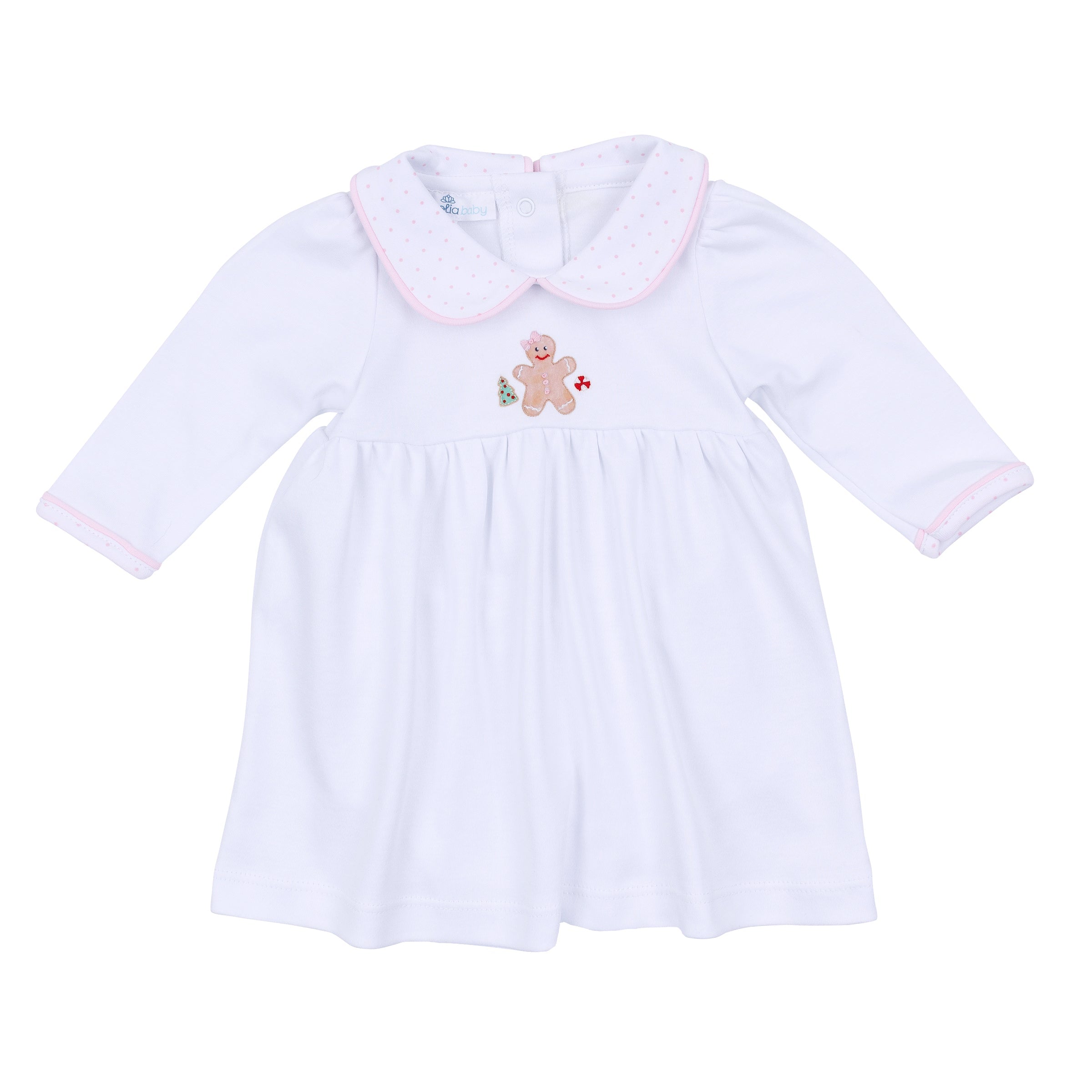Frosted Wonderland Collared Long Sleeve Dress - Pink - Magnolia Baby Girl