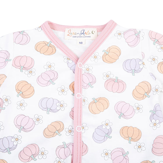 Pumpkin Patch Dreams Print Front Snap Bodysuit