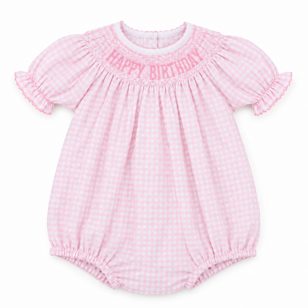 Birthday Classics Bishop Short Sleeve Bubble - Pink