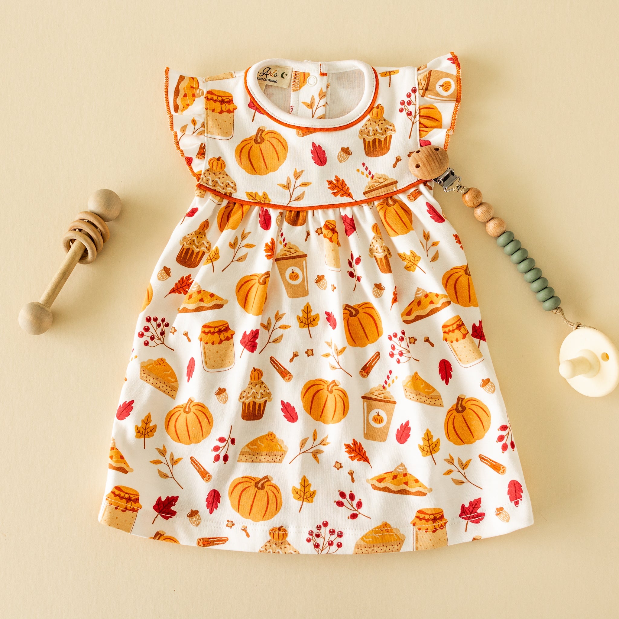 Pumpkin Spice Flutters Dress - Luna and Arlo Girl