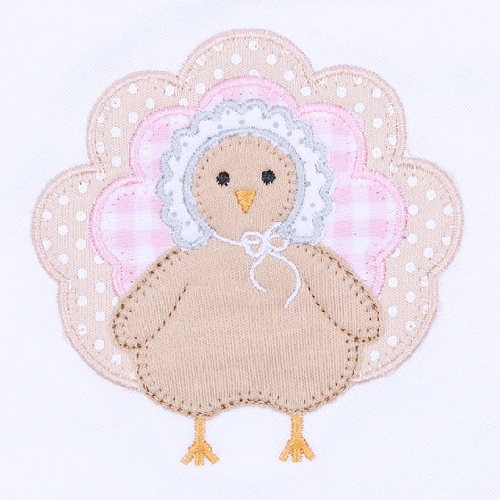 Pilgrim Pals Applique Long Sleeve Dress - Pink Magnolia Baby Girl