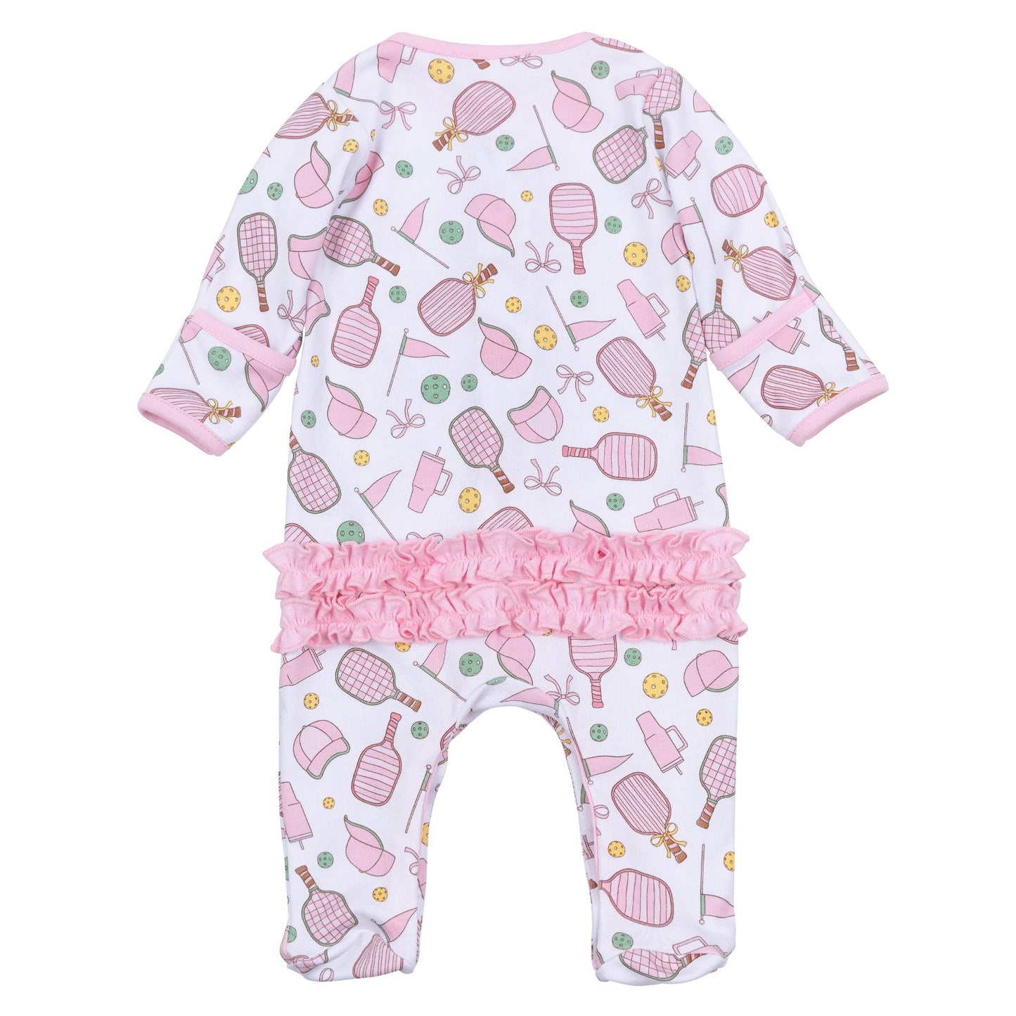 Pickleball Cuties Ruffle Footie - Magnolia Baby Girl