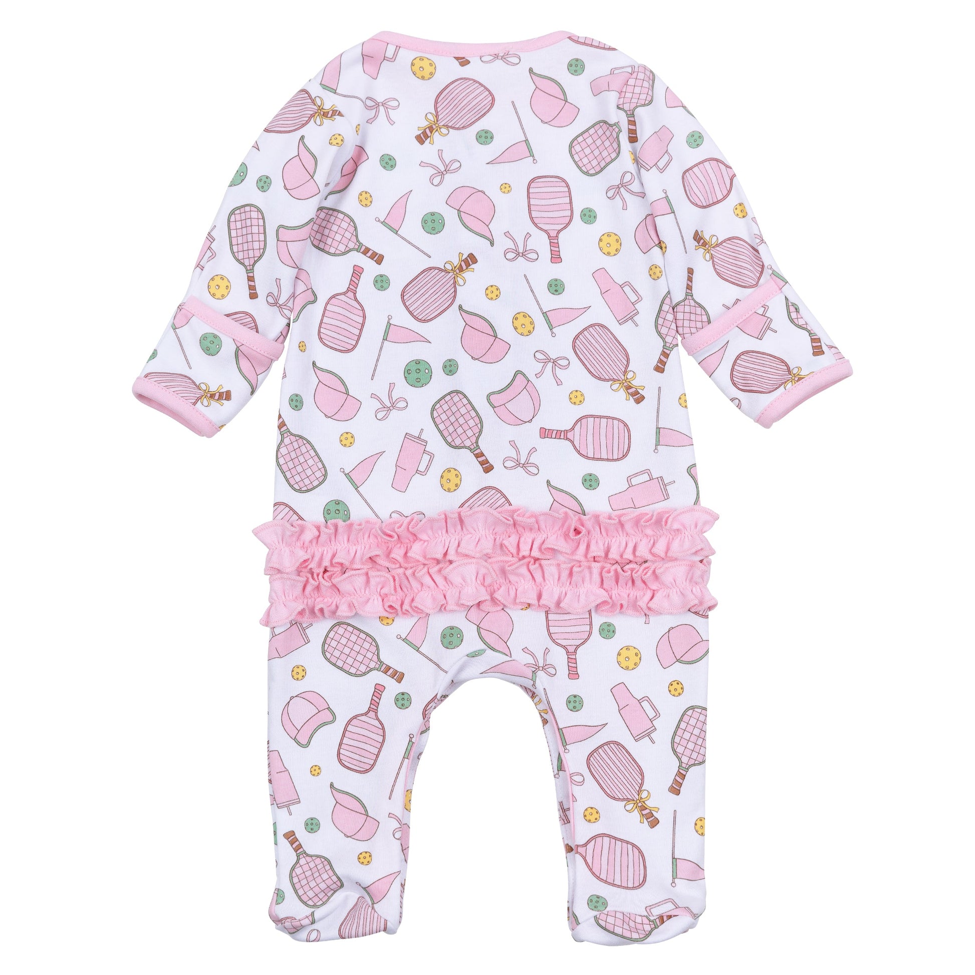 Pickleball Cuties Ruffle Footie - Magnolia Baby Girl