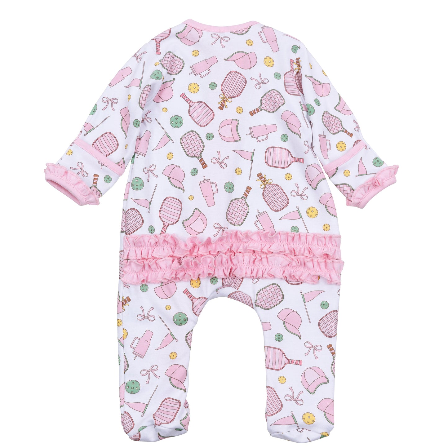 Pickleball Cuties Ruffle Zip Footie - Magnolia Baby Girl