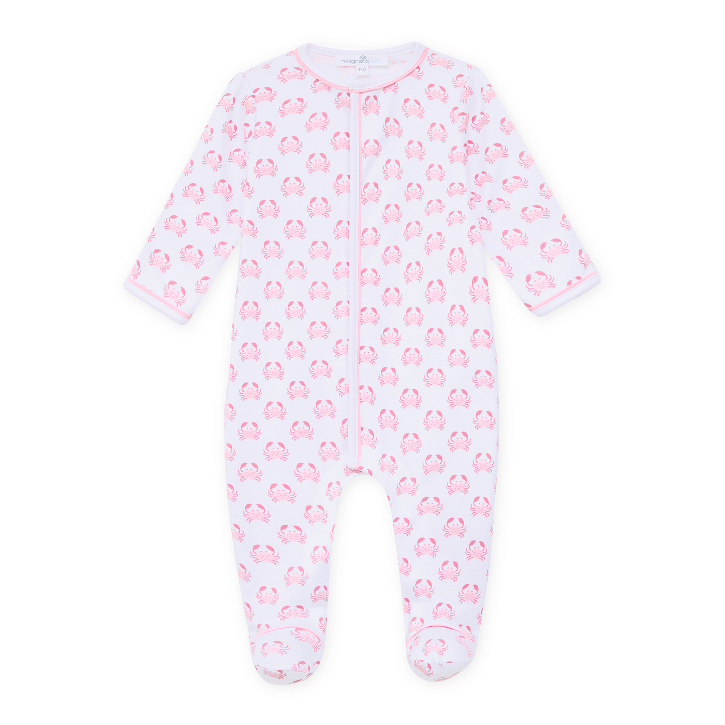 Little Crawlers Print Ruffle Footie - Pink