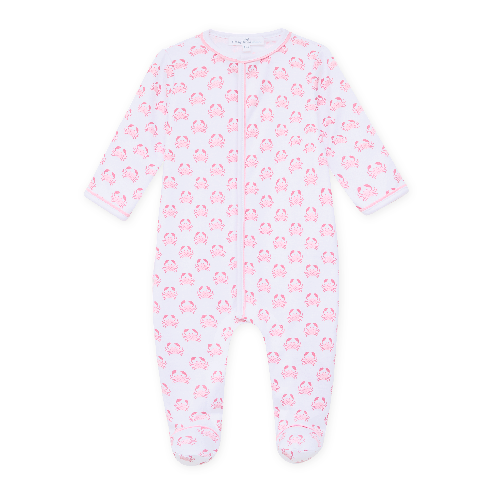 Little Crawlers Print Ruffle Footie - Pink