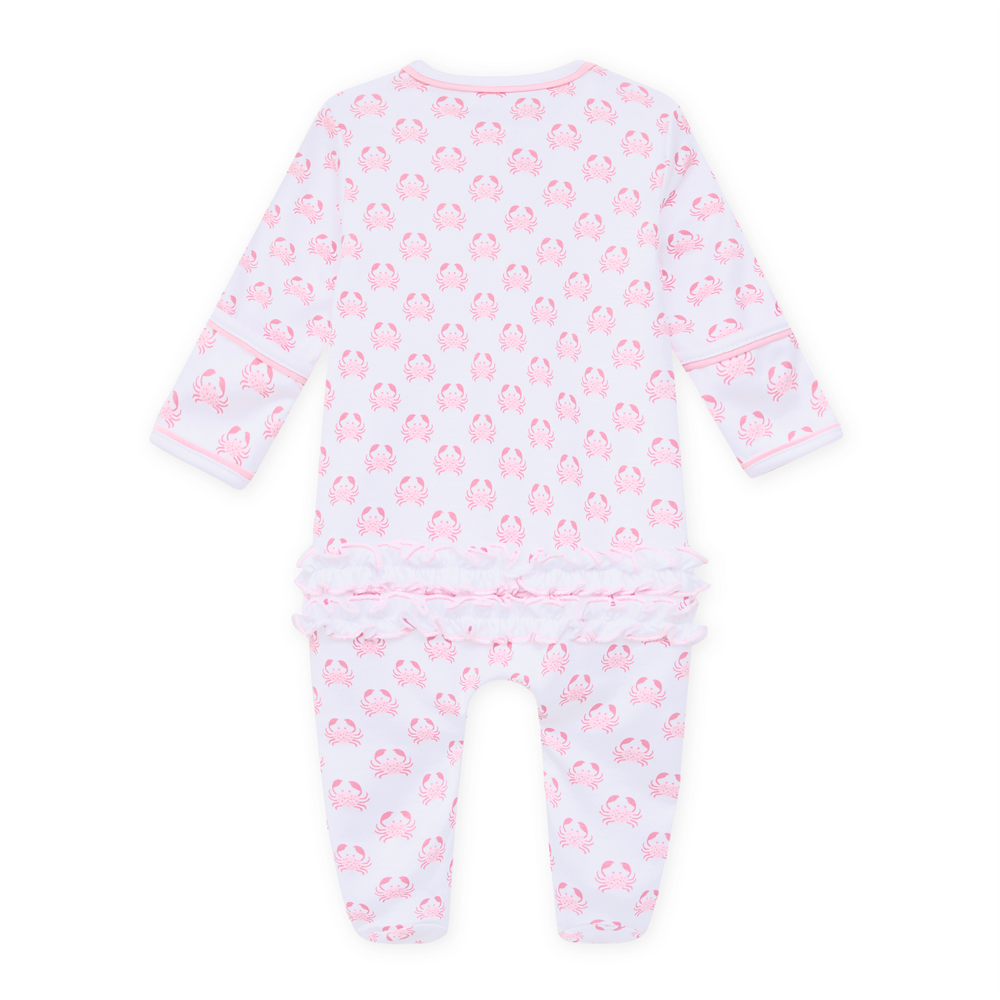 Little Crawlers Print Ruffle Footie - Pink