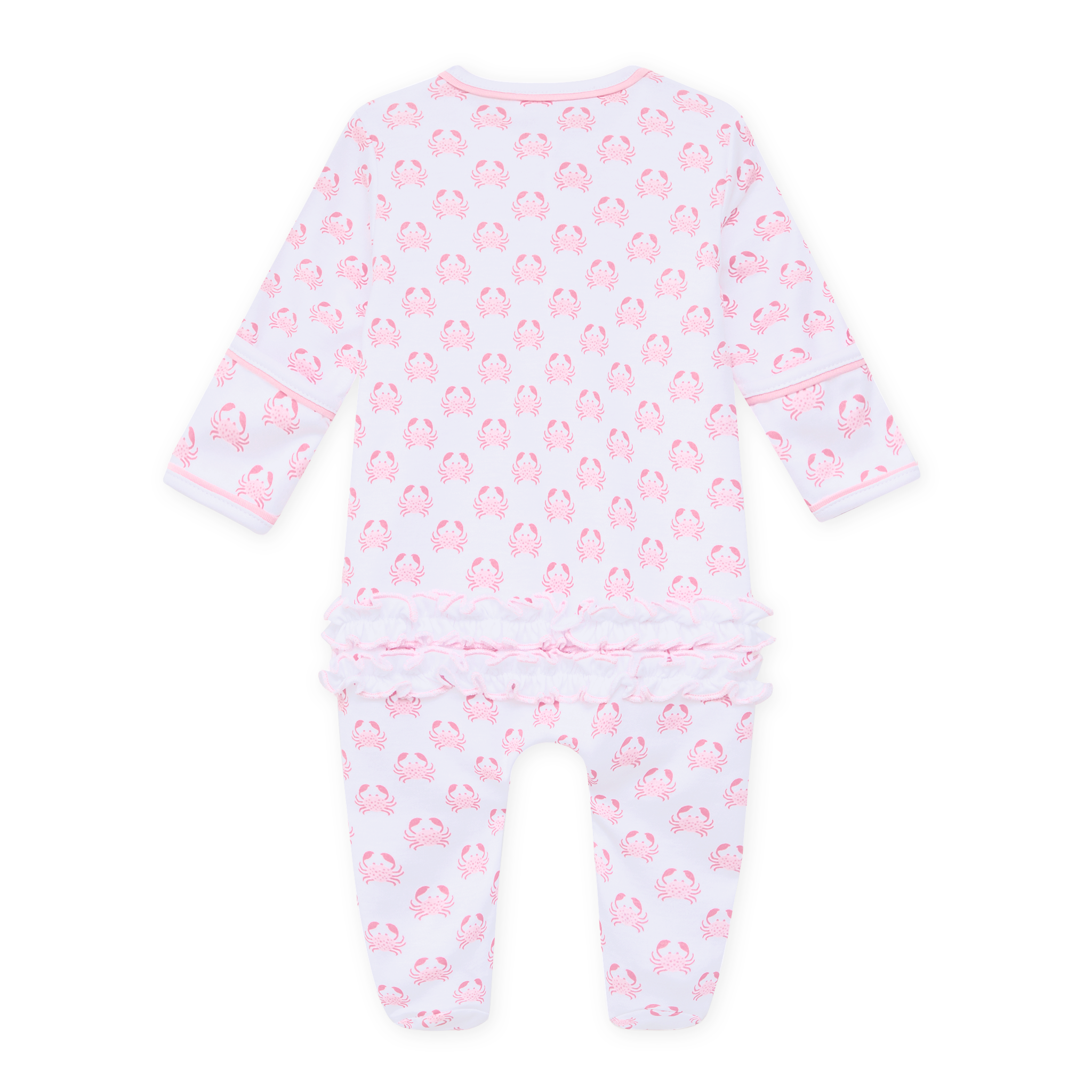 Little Crawlers Print Ruffle Footie - Pink