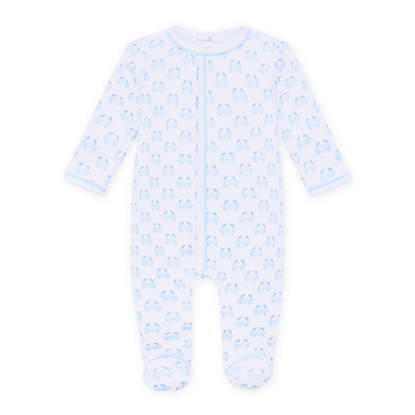 Little Crawlers Print Footie - Light Blue