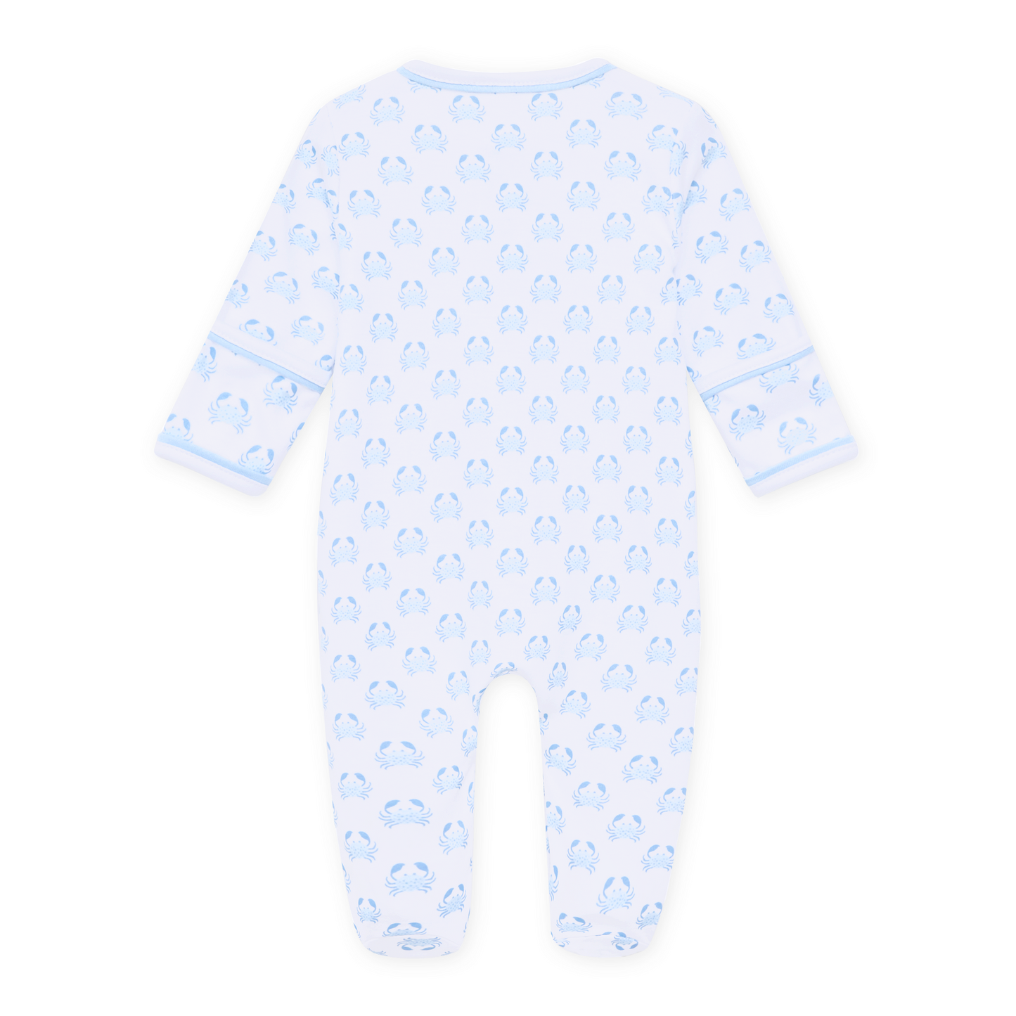 Little Crawlers Print Footie - Light Blue