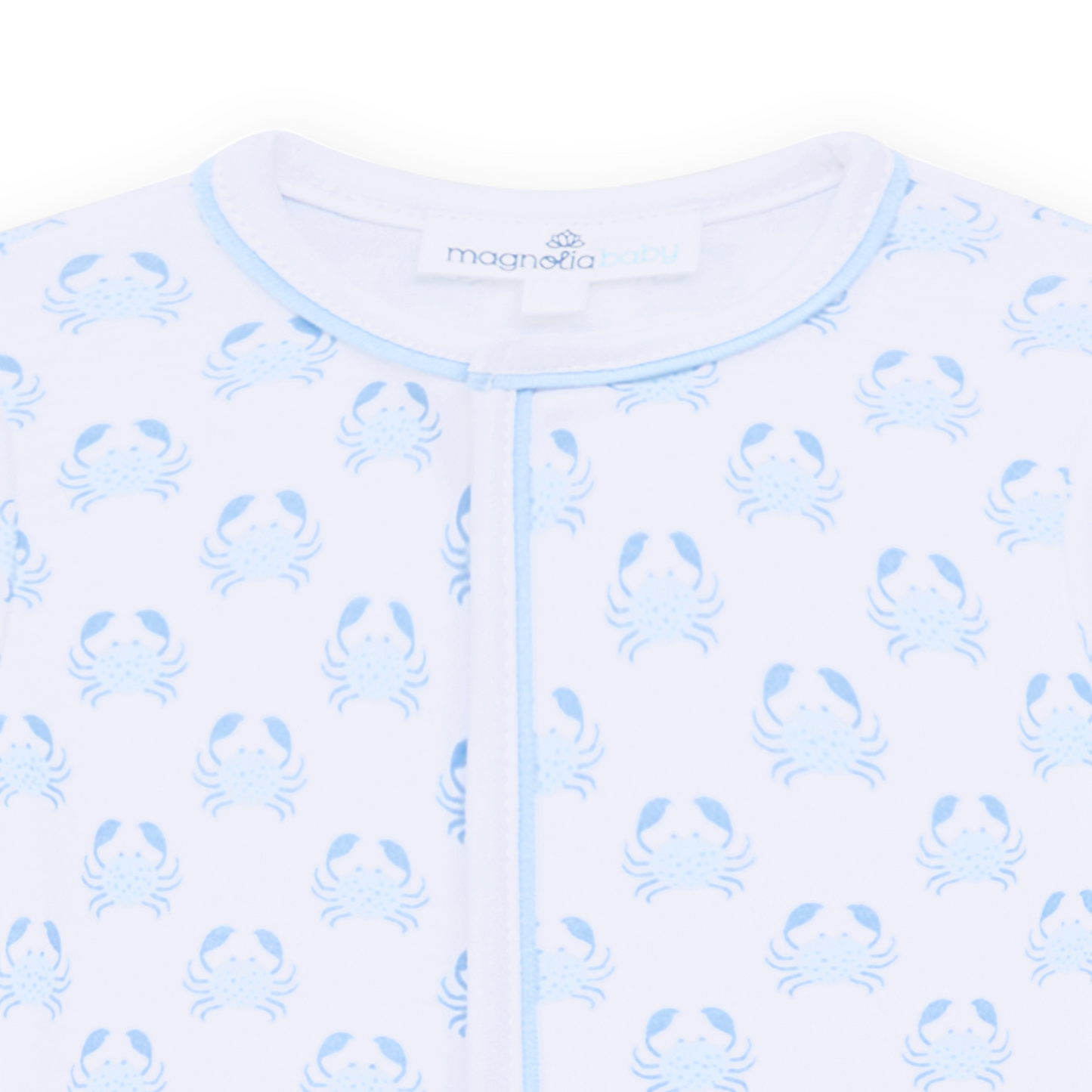 Little Crawlers Print Footie - Light Blue