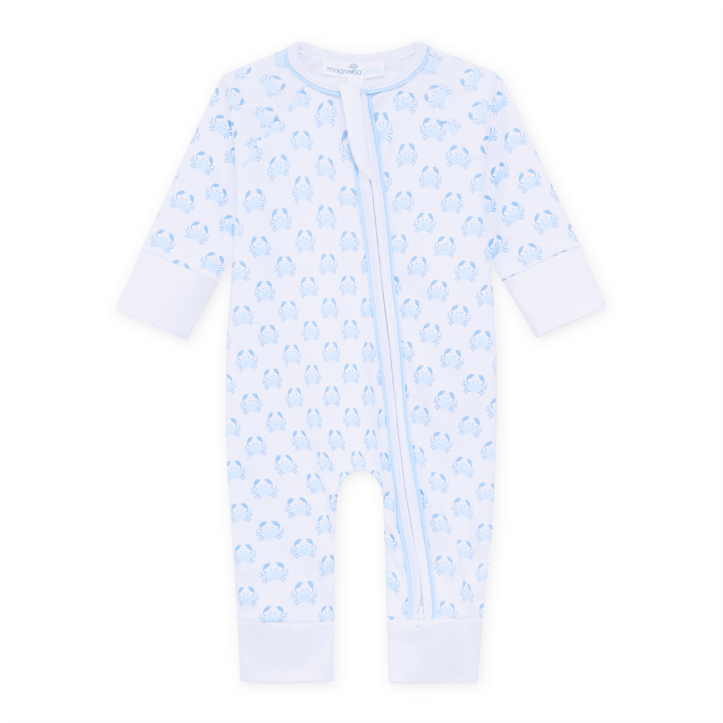 Little Crawlers Print Zip Playsuit - Light Blue