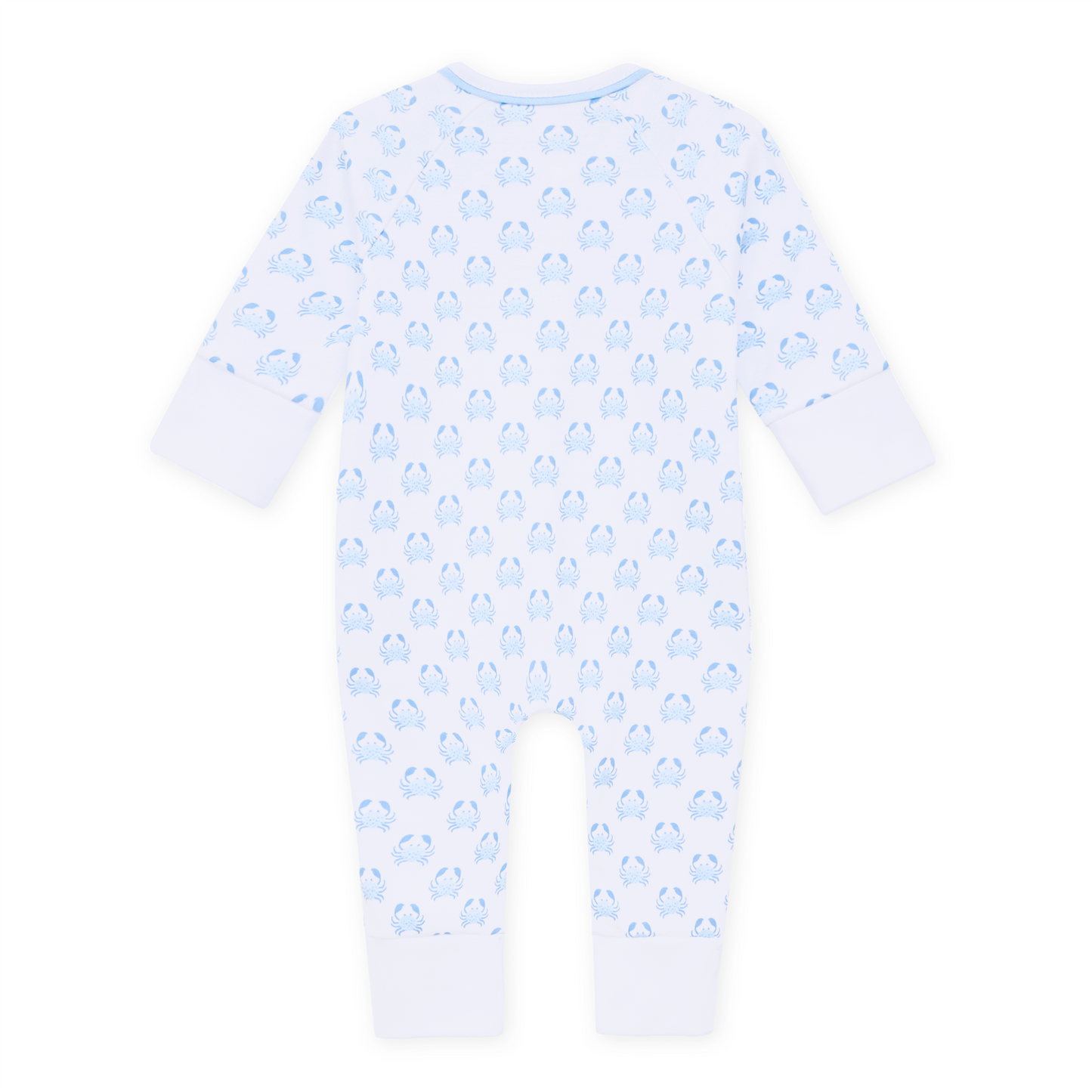 Little Crawlers Print Zip Playsuit - Light Blue