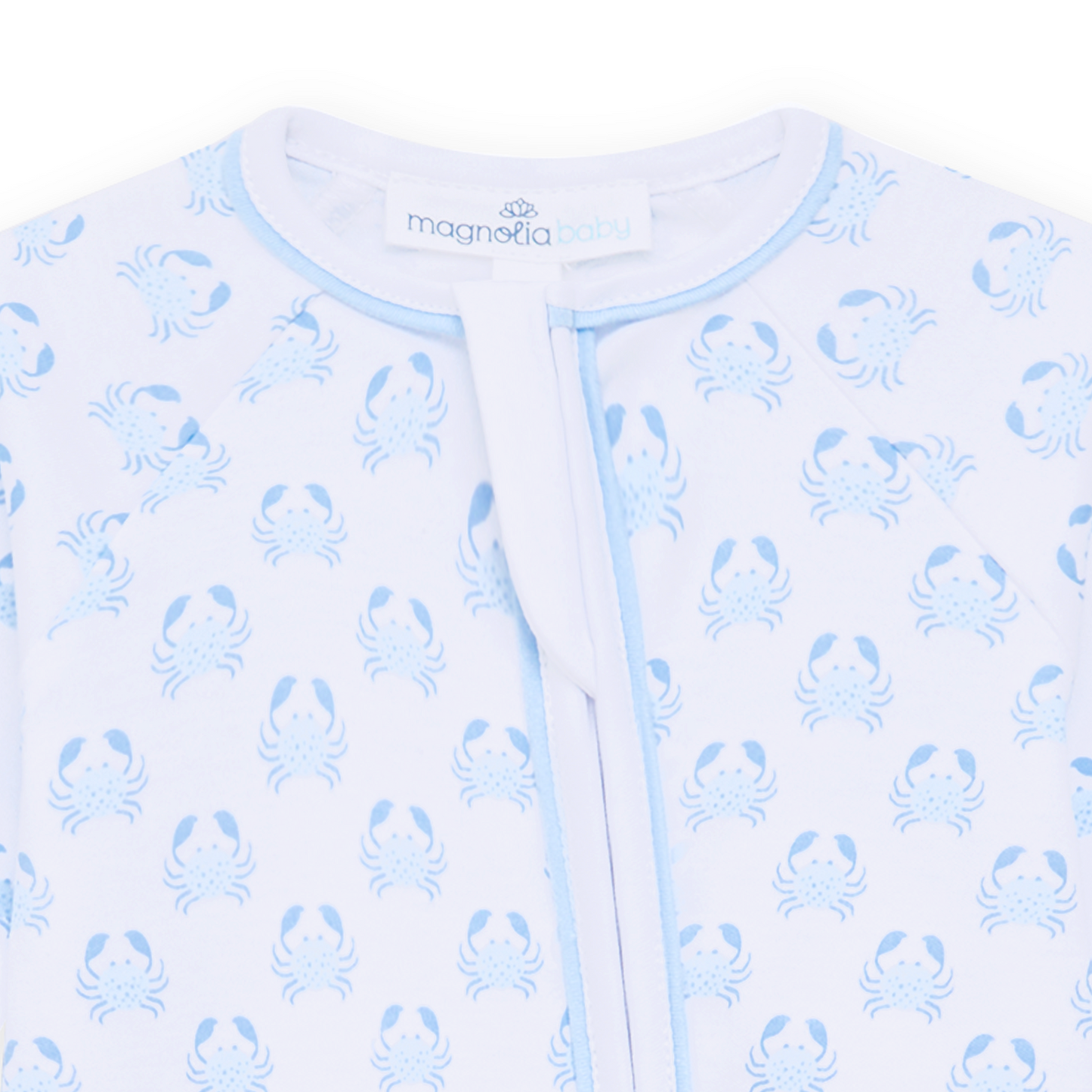 Little Crawlers Print Zip Playsuit - Light Blue