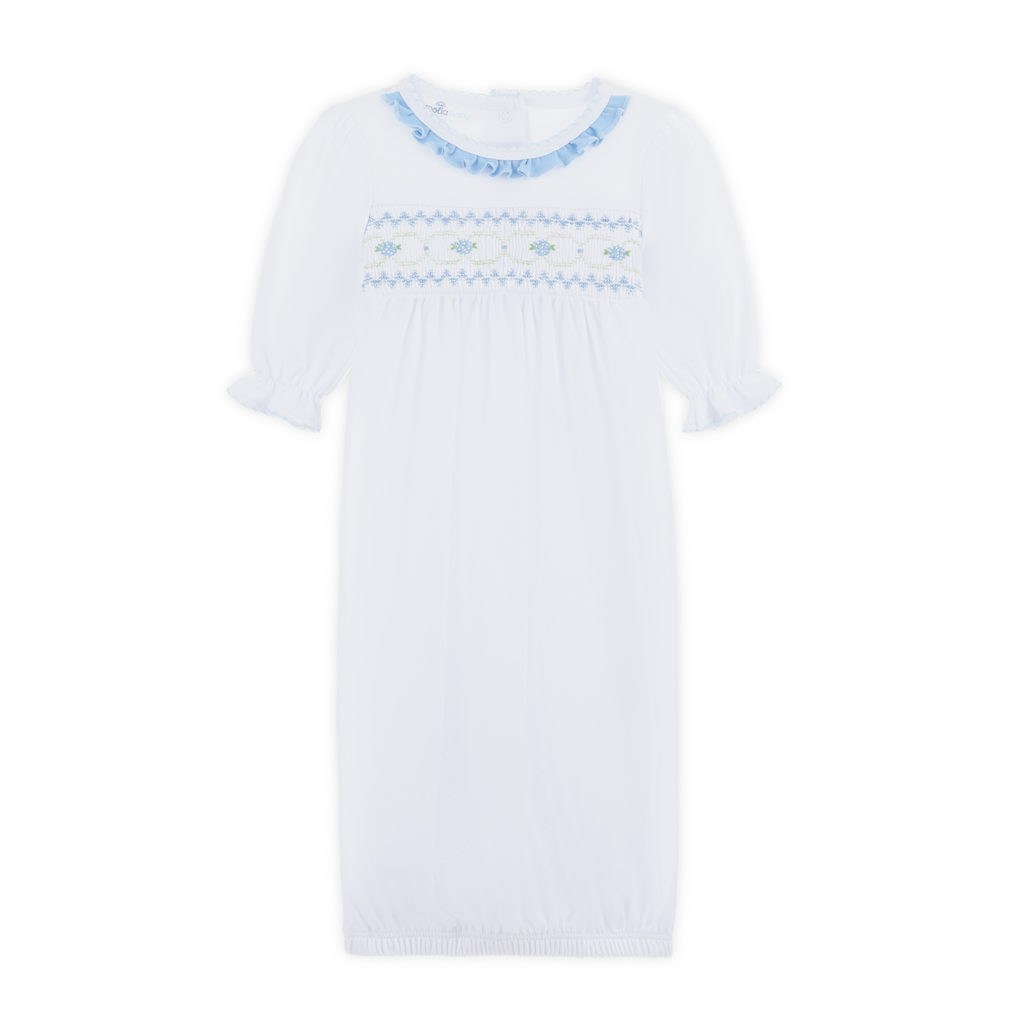 Dreamy Hydrangeas Smocked Gathered Gown