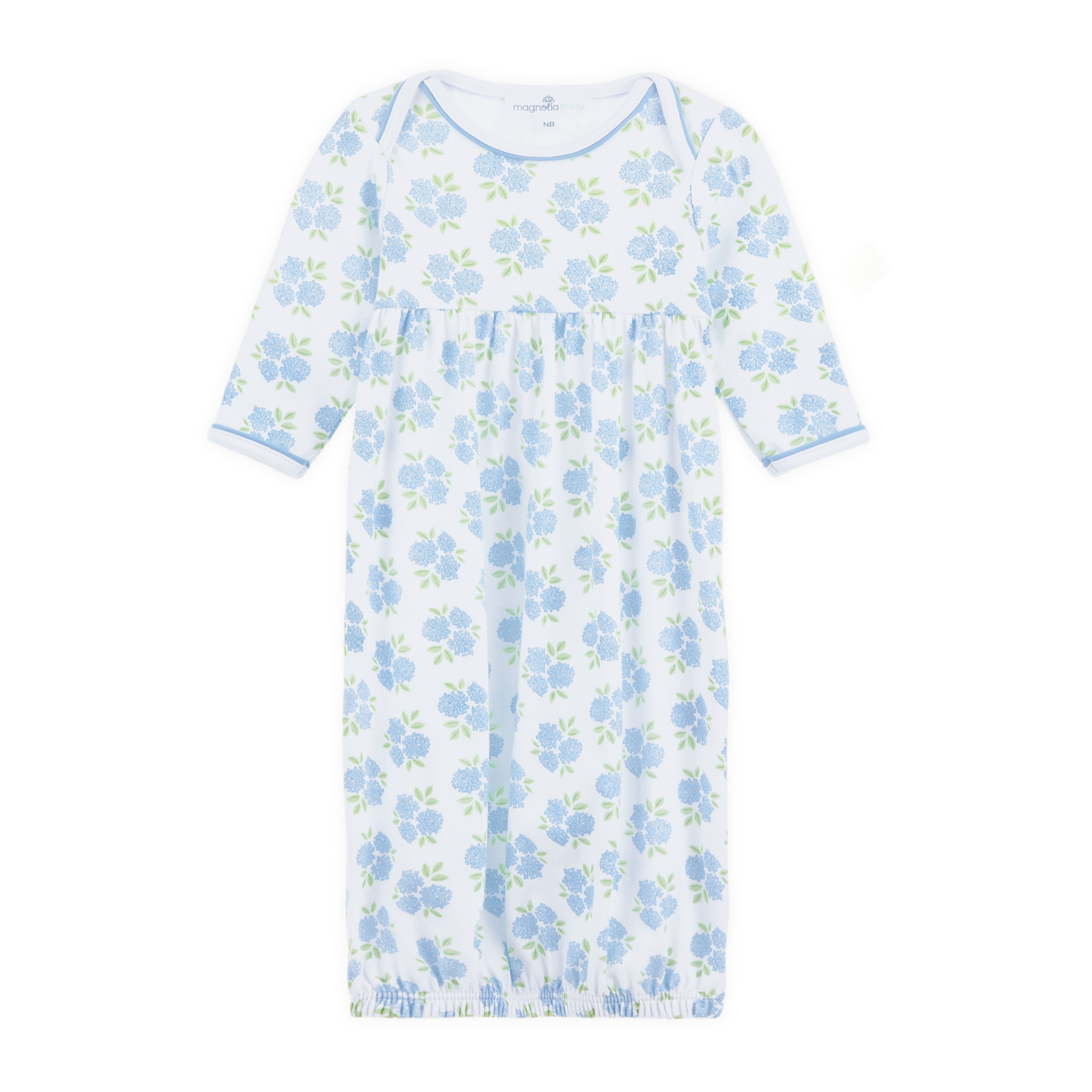 Dreamy Hydrangeas Print Gathered Gown