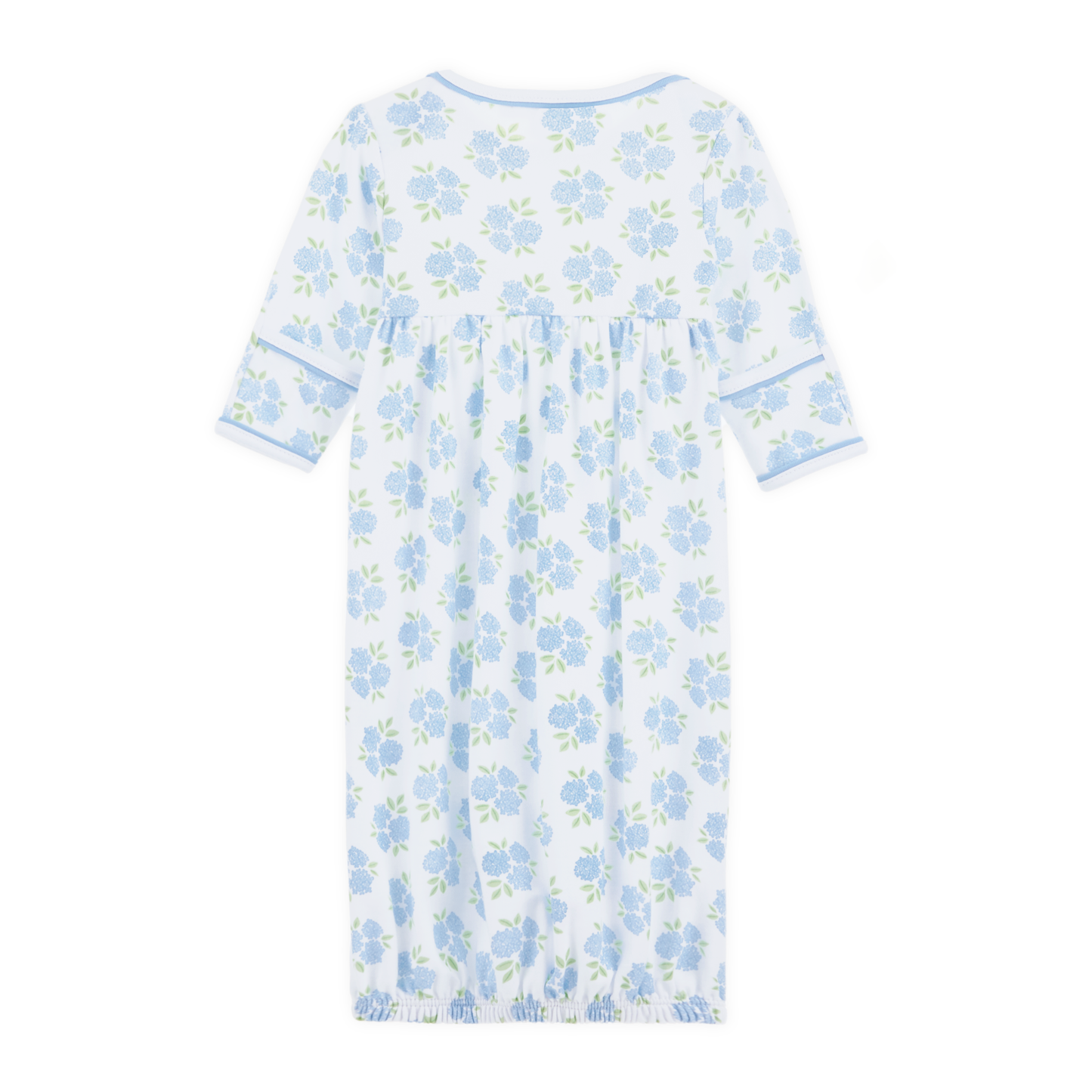 Dreamy Hydrangeas Print Gathered Gown