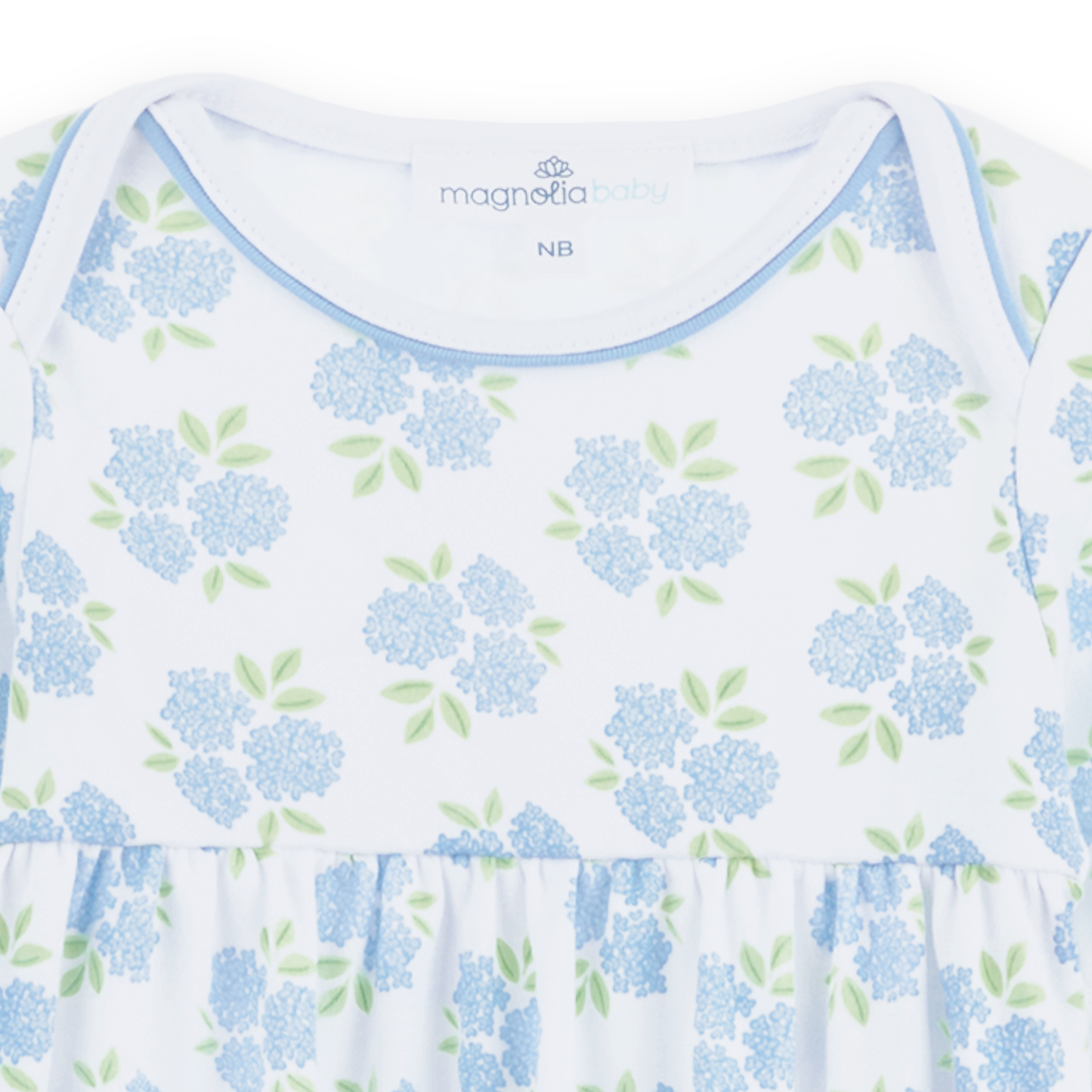 Dreamy Hydrangeas Print Gathered Gown