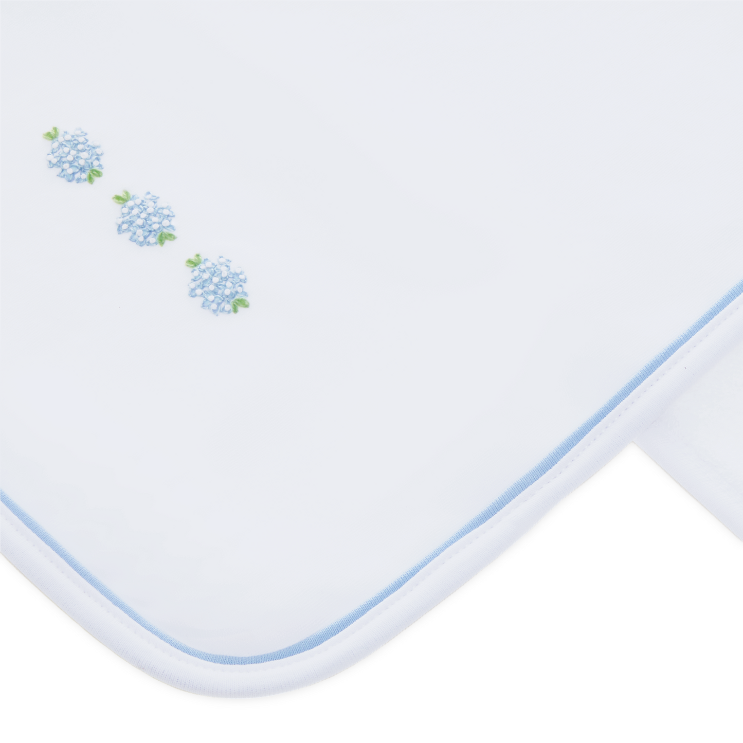 Dreamy Hydrangeas Hand-Embroidered Burp Cloth