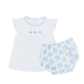 Dreamy Hydrangeas Hand-Embroidered Ruffle Diaper Cover Set