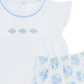 Dreamy Hydrangeas Hand-Embroidered Ruffle Diaper Cover Set