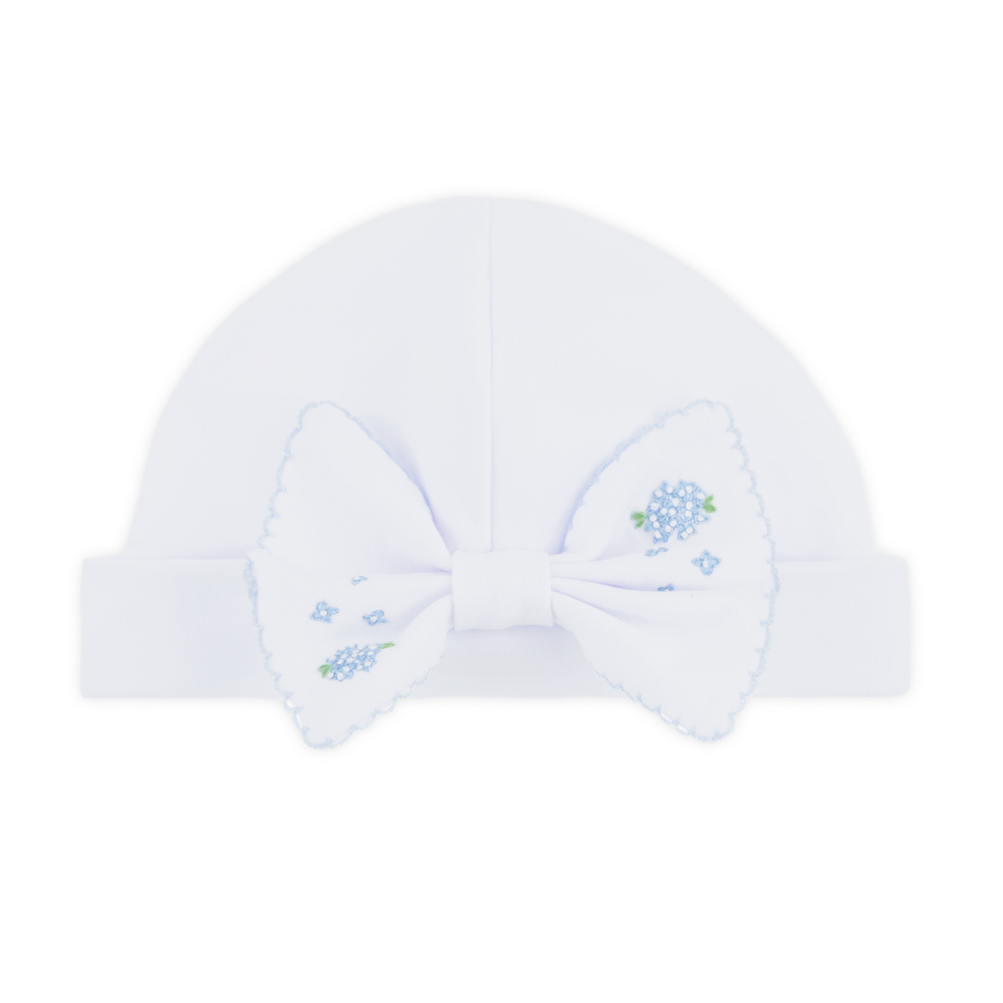 Dreamy Hydrangeas Hand-Embroidered Bow Hat