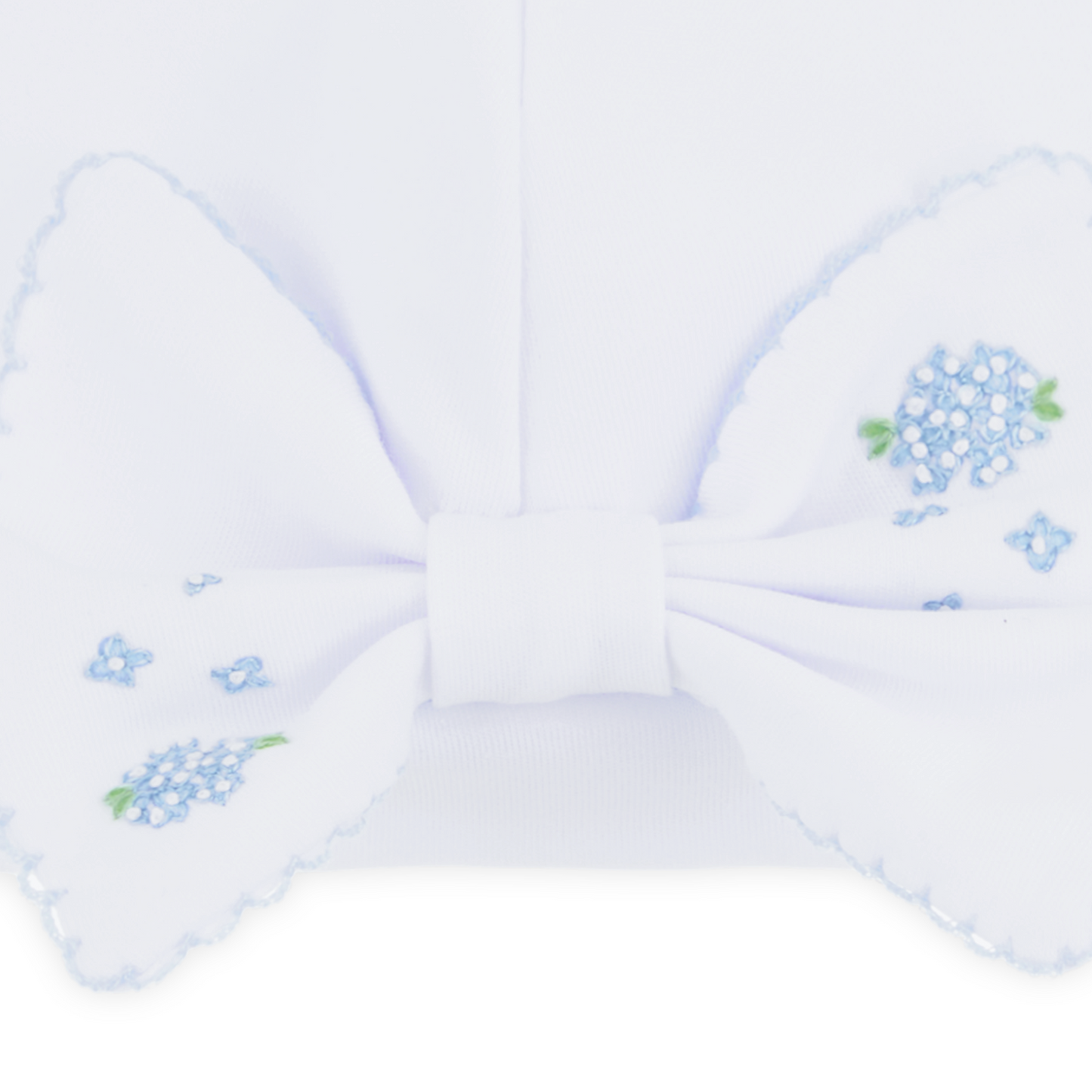 Dreamy Hydrangeas Hand-Embroidered Bow Hat