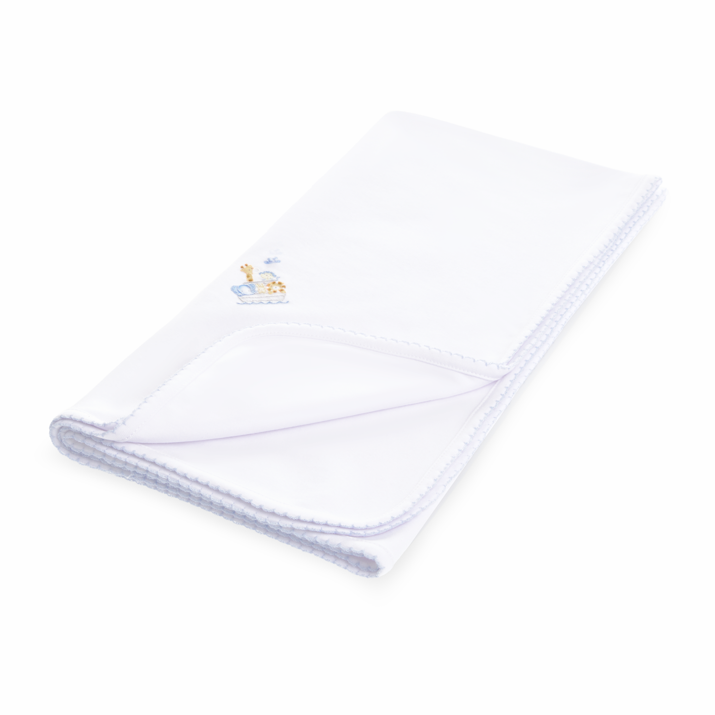 Noah's Ark Receiving Blanket - Light Blue