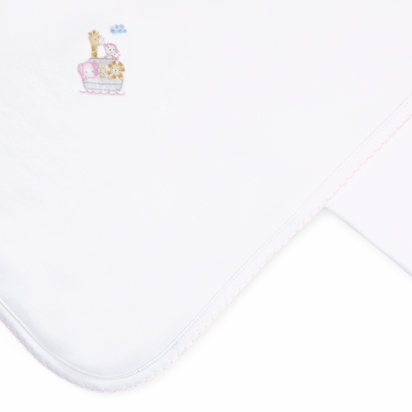 Noah's Ark Receiving Blanket - Pink