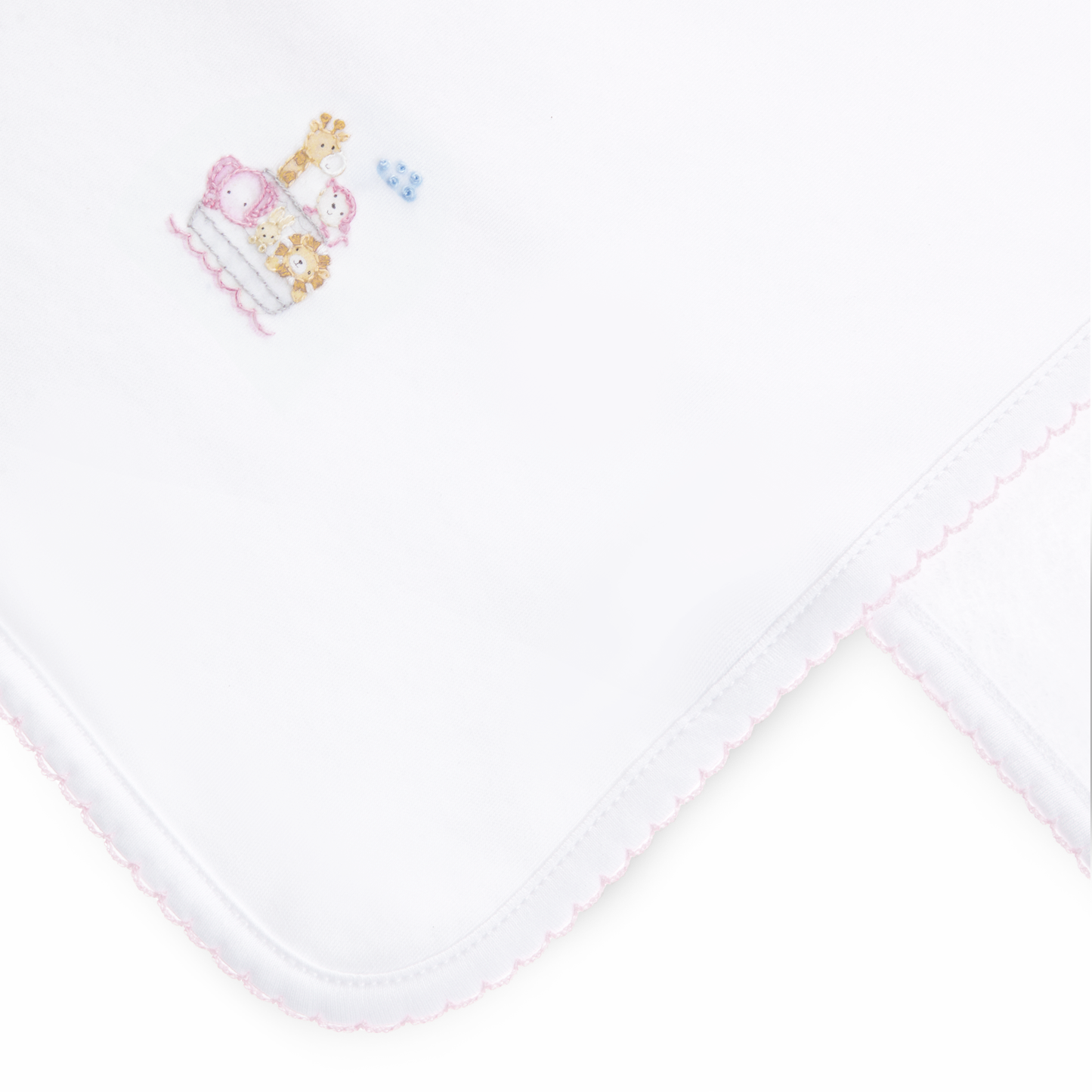 Noah's Ark Burp Cloth - Pink