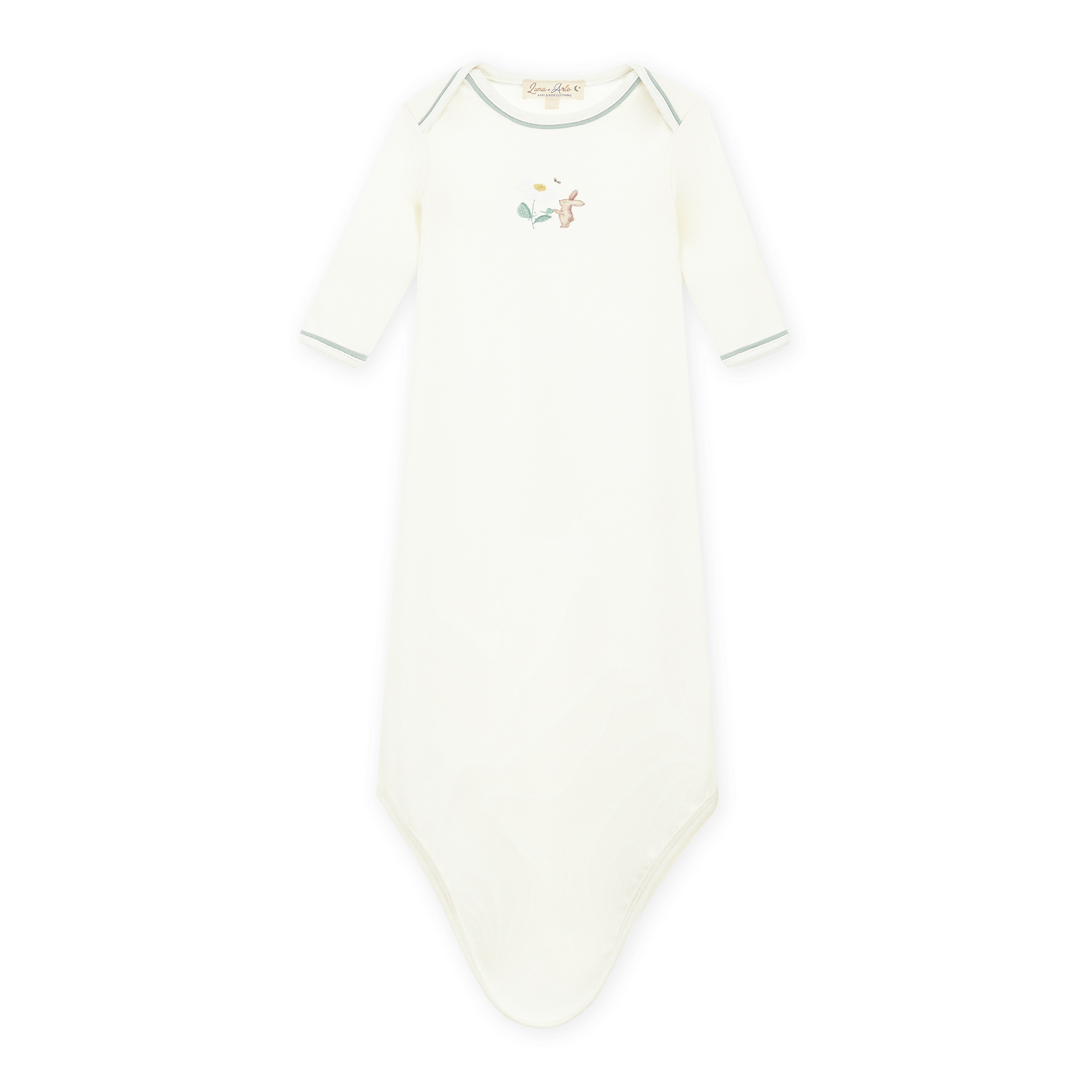 Bunny's Daisy Garden Embroidered Knot Gown - Magnolia Baby Girl