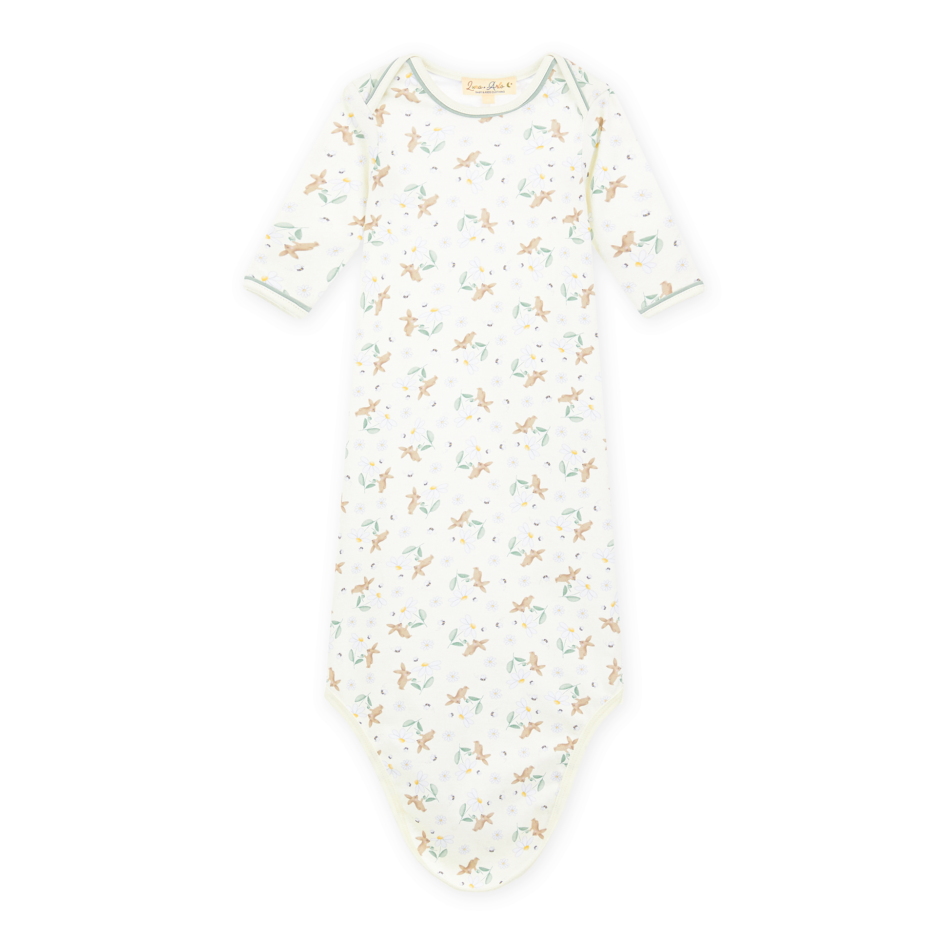 Bunny's Daisy Garden Print Knot Gown - Magnolia Baby Girl