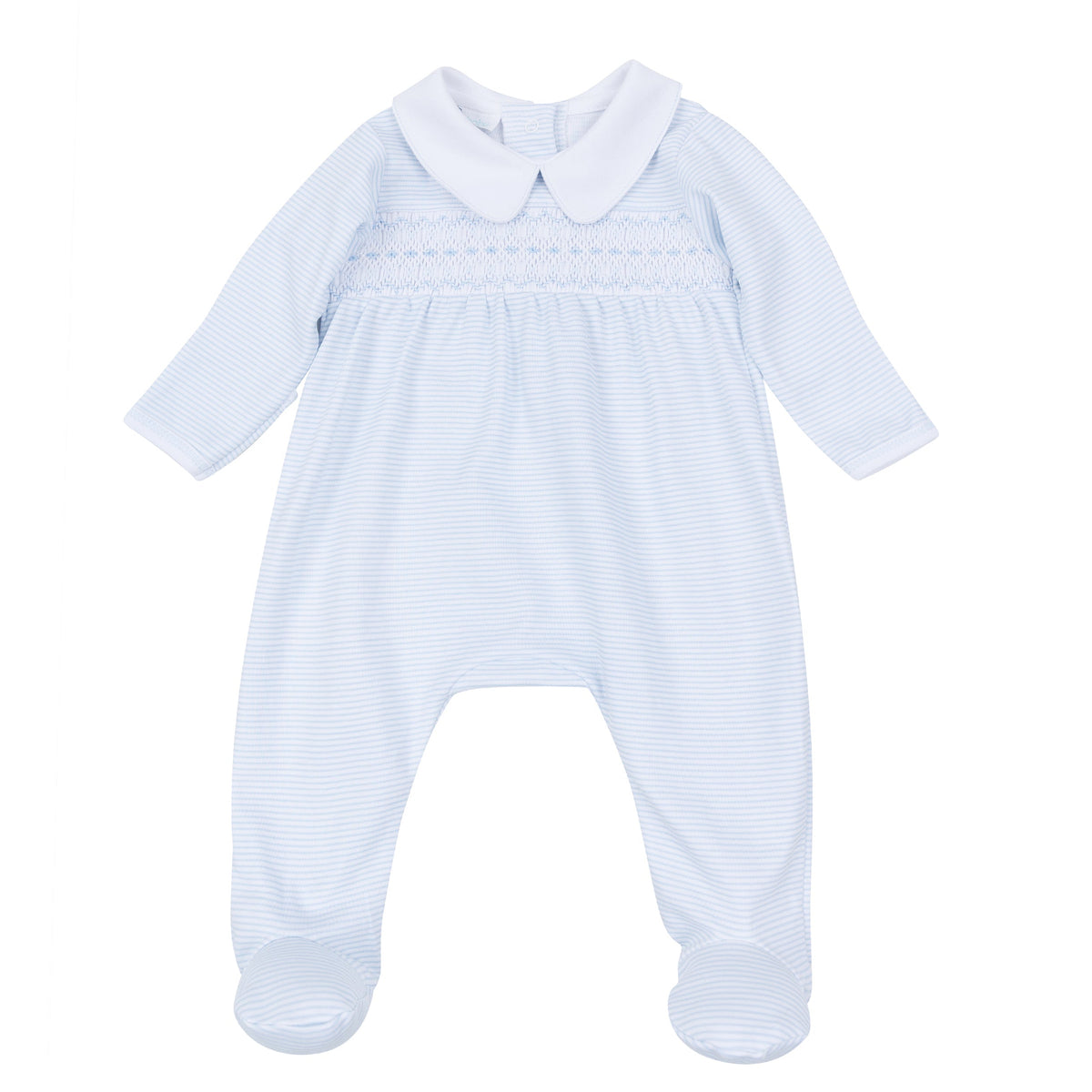 Benjamin Smocked Footie - Light Blue - Magnolia Baby Boy
