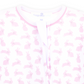 Leaping Bunnies Print Ruffle Zip Footie - Pink Magnolia Baby Girl