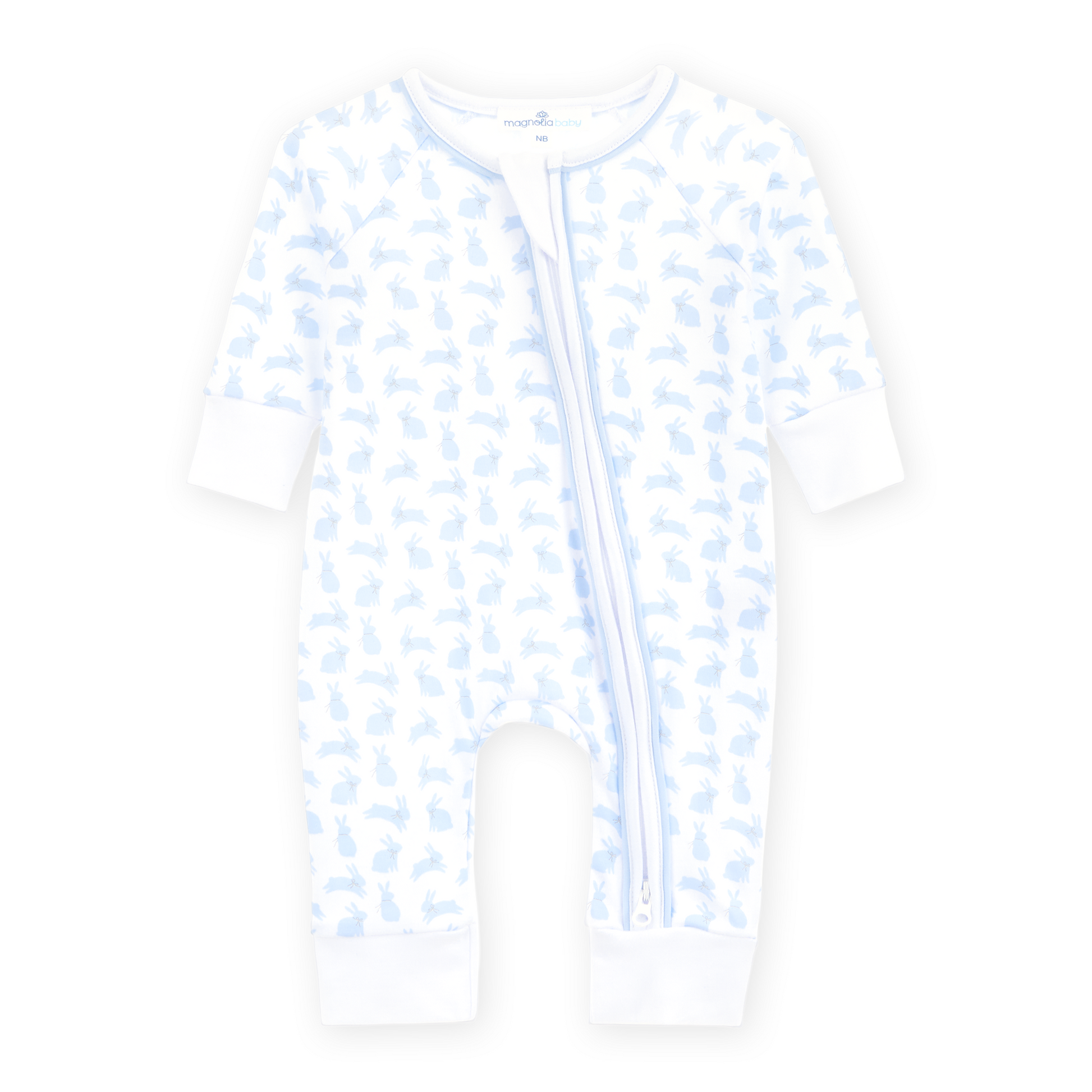 Leaping Bunnies Print Zip Playsuit - Light Blue Magnolia Baby Boy