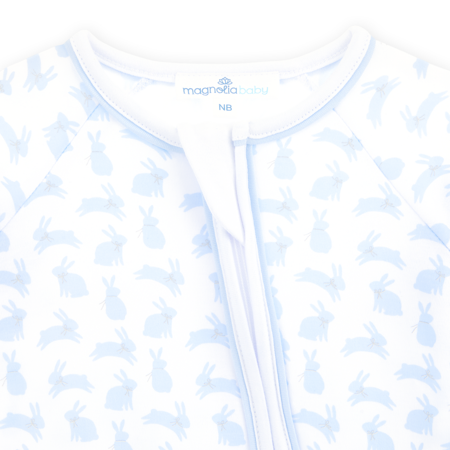Leaping Bunnies Print Zip Playsuit - Light Blue Magnolia Baby Boy