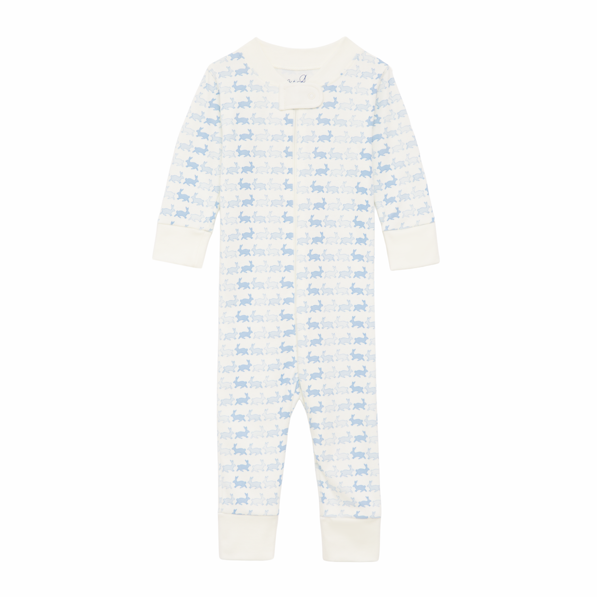 Bunny Hop Zip Pajamas - Sky - Luna and Arlo Boy