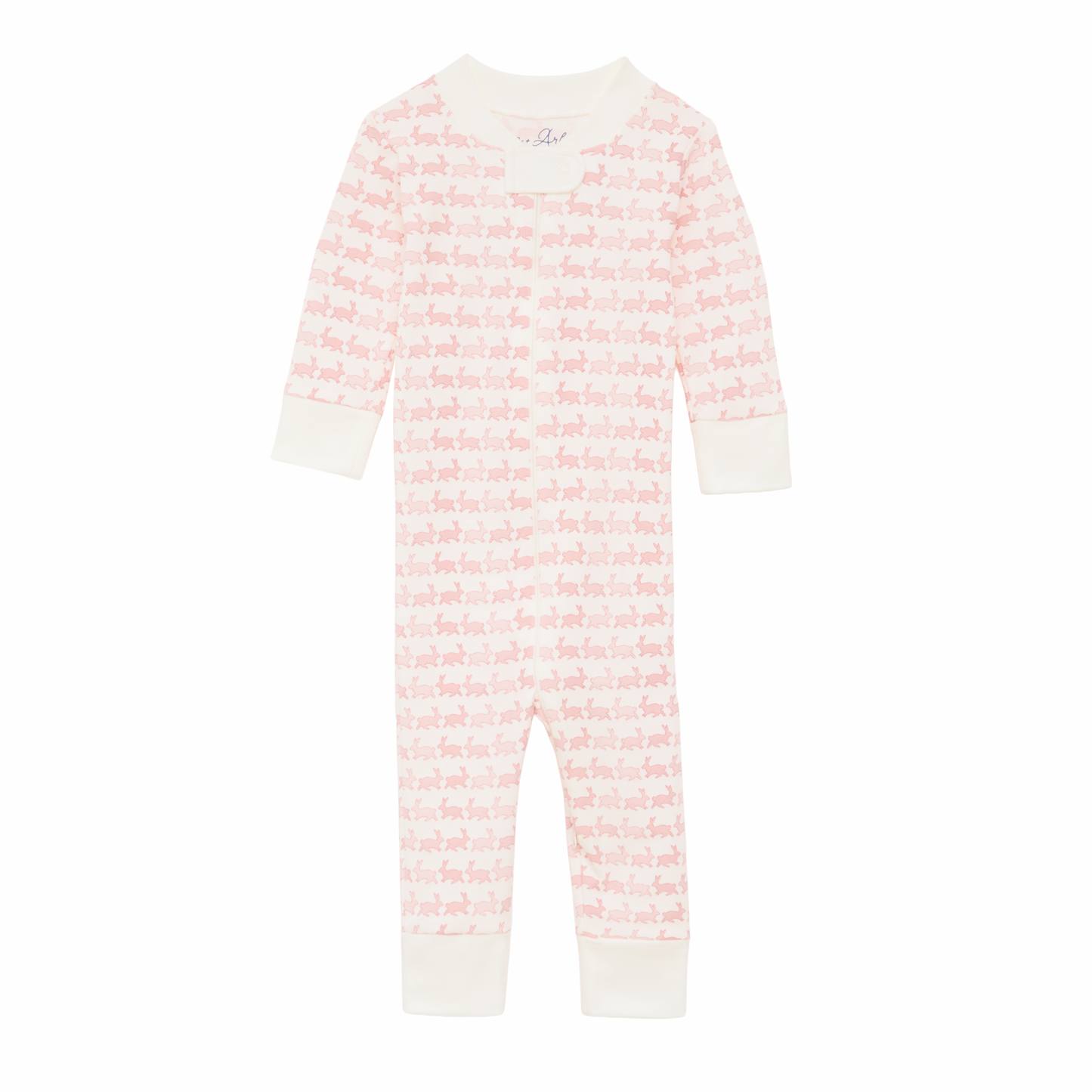 Bunny Hop Zip Pajamas - Dusty Rose - Luna and Arlo Girl
