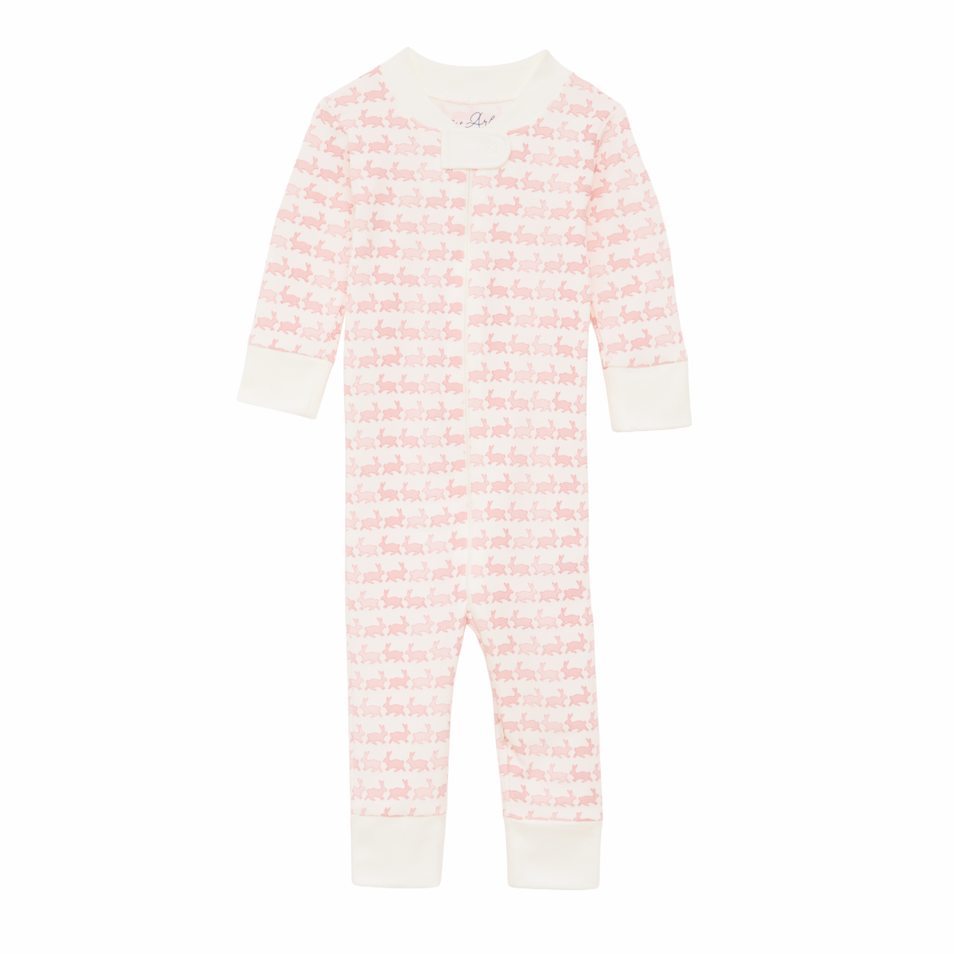 Bunny Hop Zip Pajamas - Dusty Rose - Luna and Arlo Girl